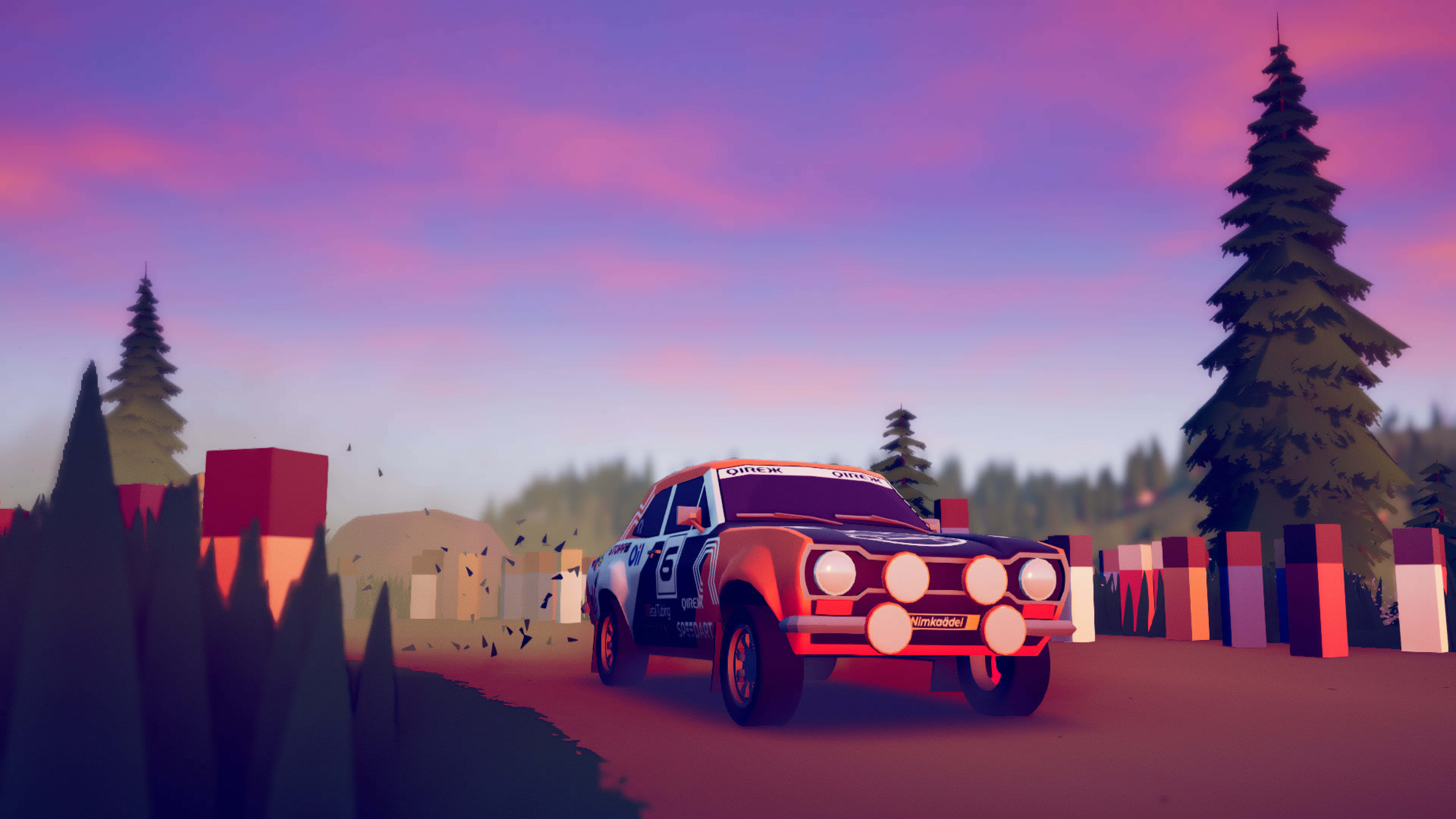 8K Rally, glowing headlights, twilight, 8K Desktop Wallpaper