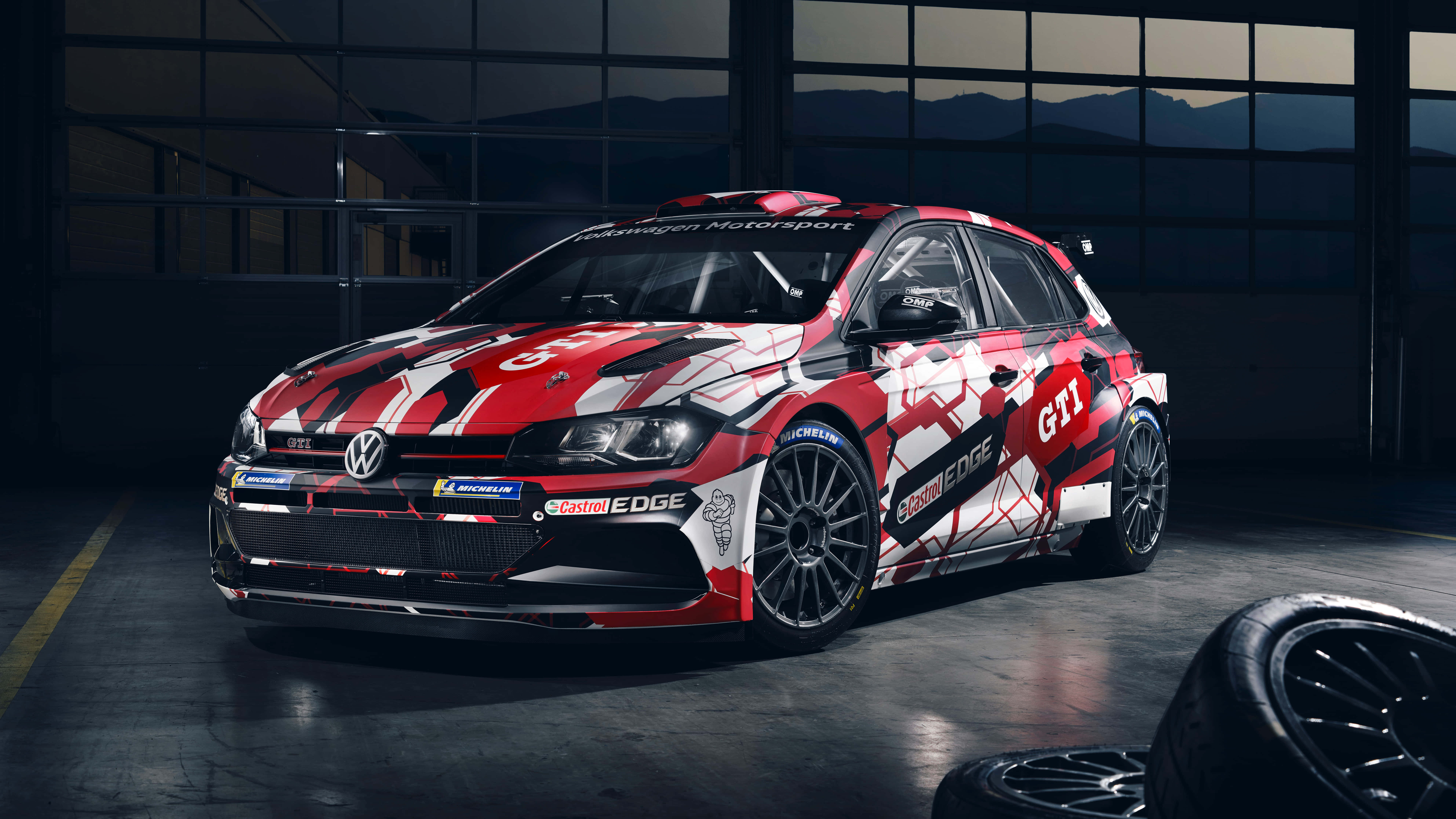 8K Rally, red and white rally car, bold graphics, 8K Desktop Wallpaper