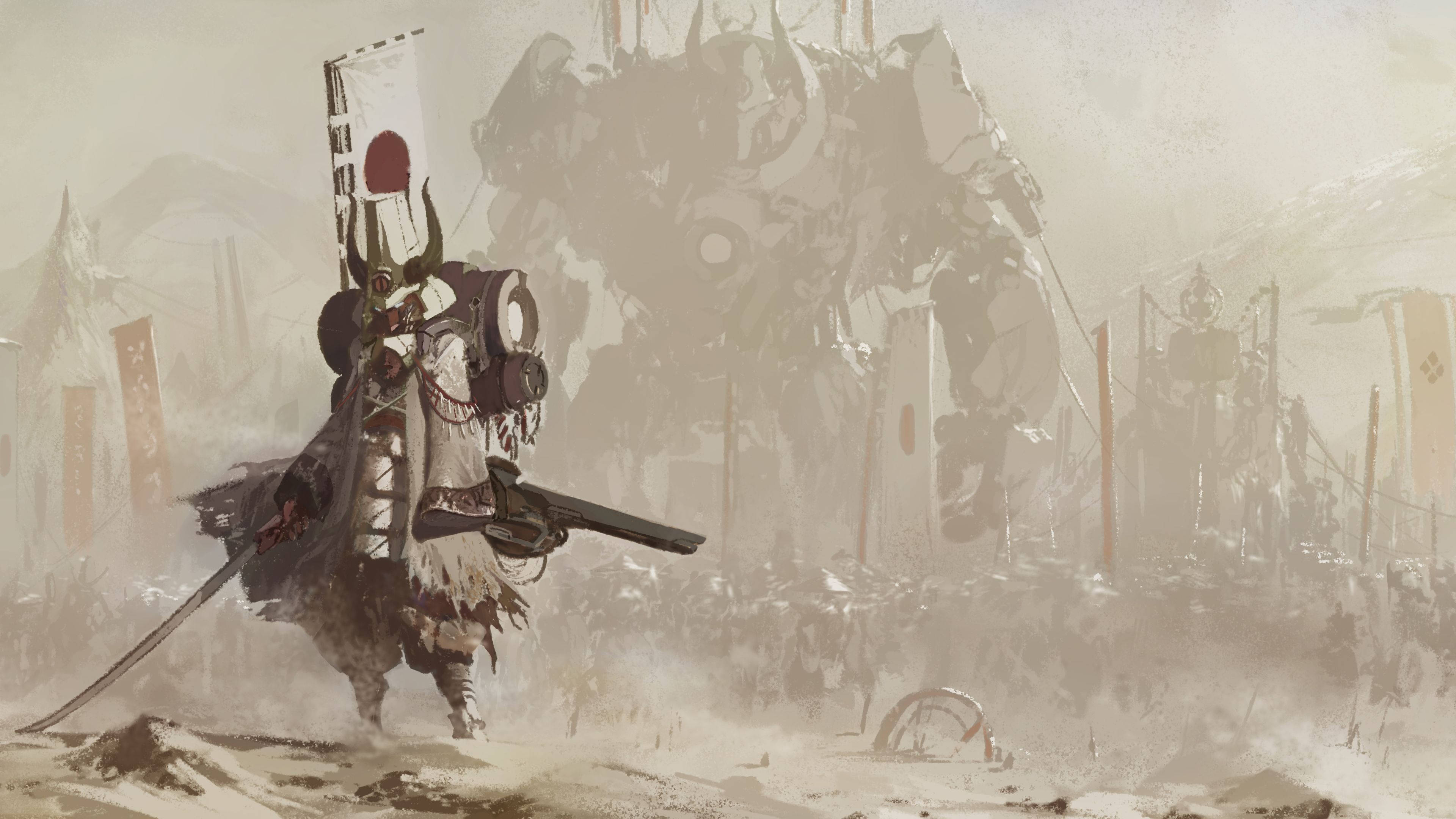 8K Samurai, samurai warrior, ornate armor, 4K Desktop Wallpaper
