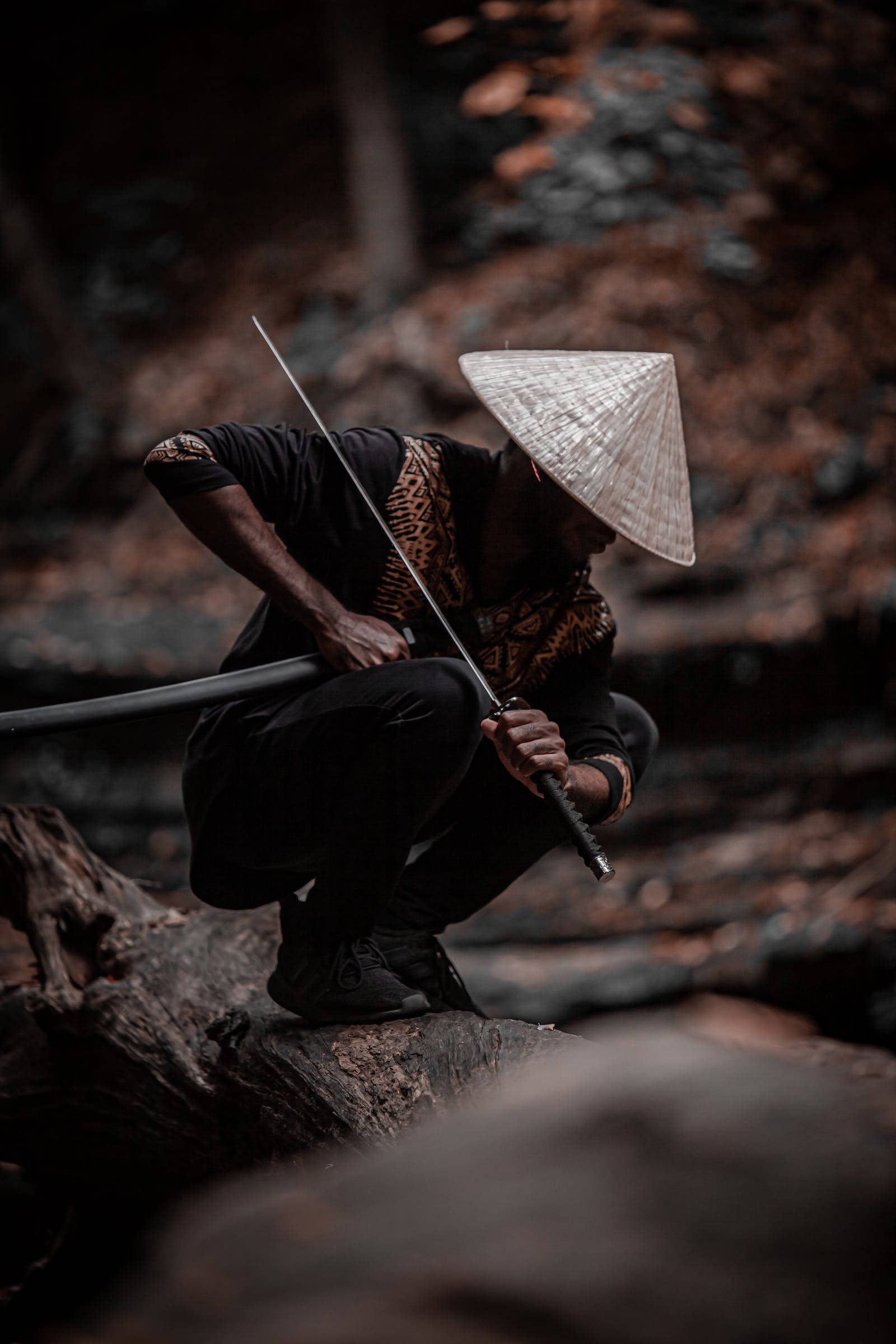 8K Samurai, sedge hat, conical hat, Full HD Phone Wallpaper
