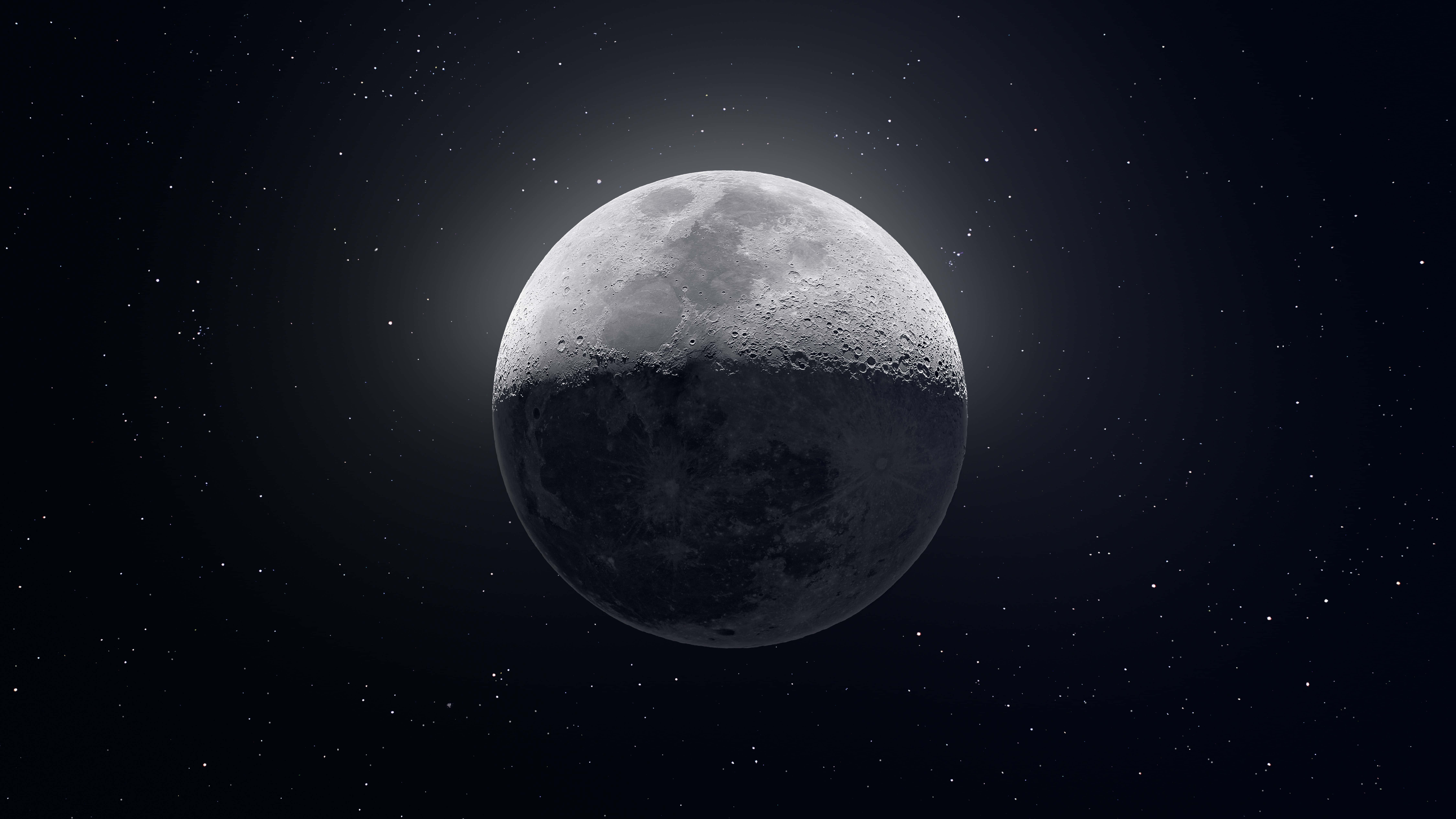 8K Space, moon, craters, 8K Desktop Wallpaper