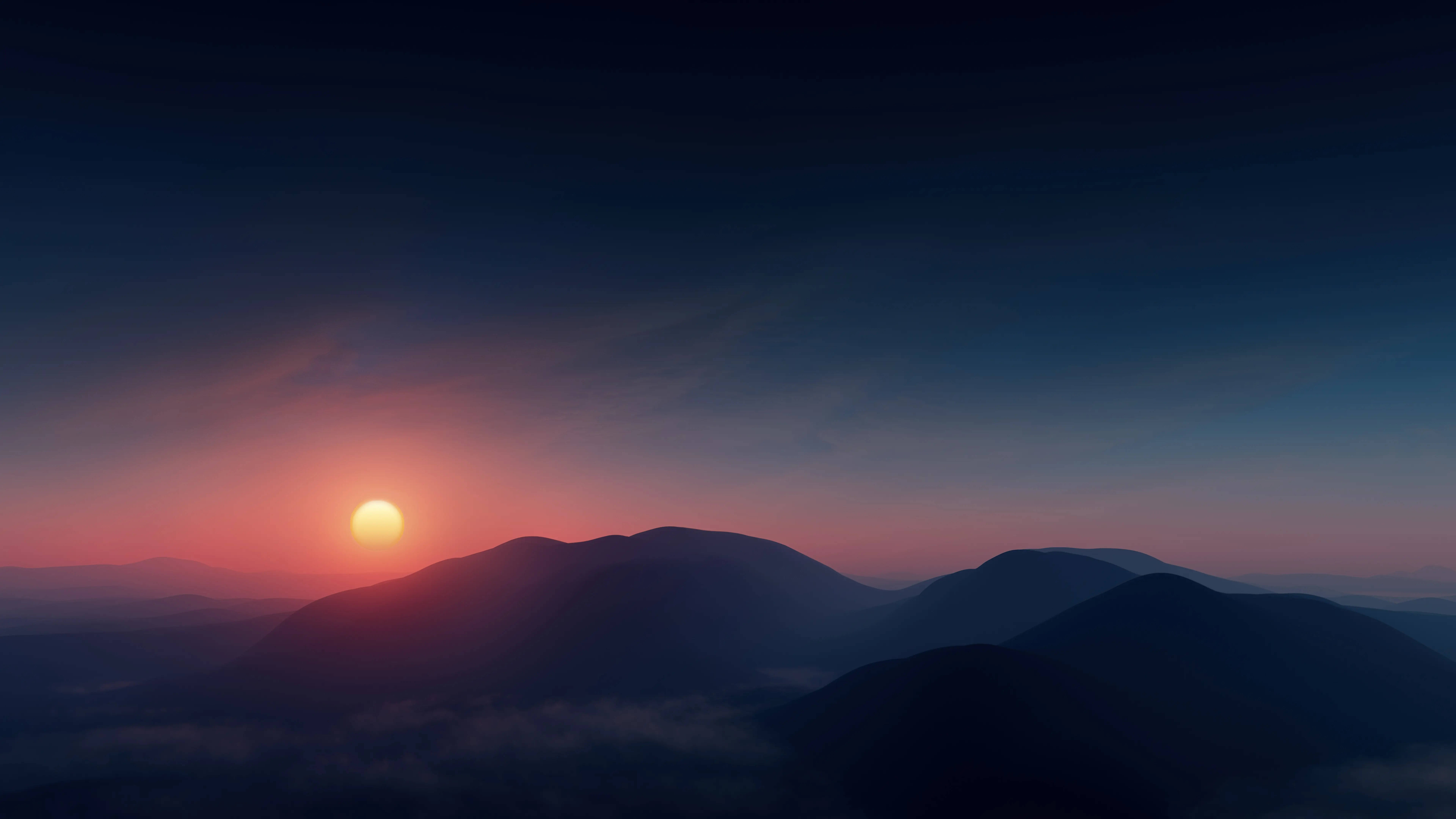 8K Ultra HD Nature, blue mountain, sunset, 8K Desktop Wallpaper