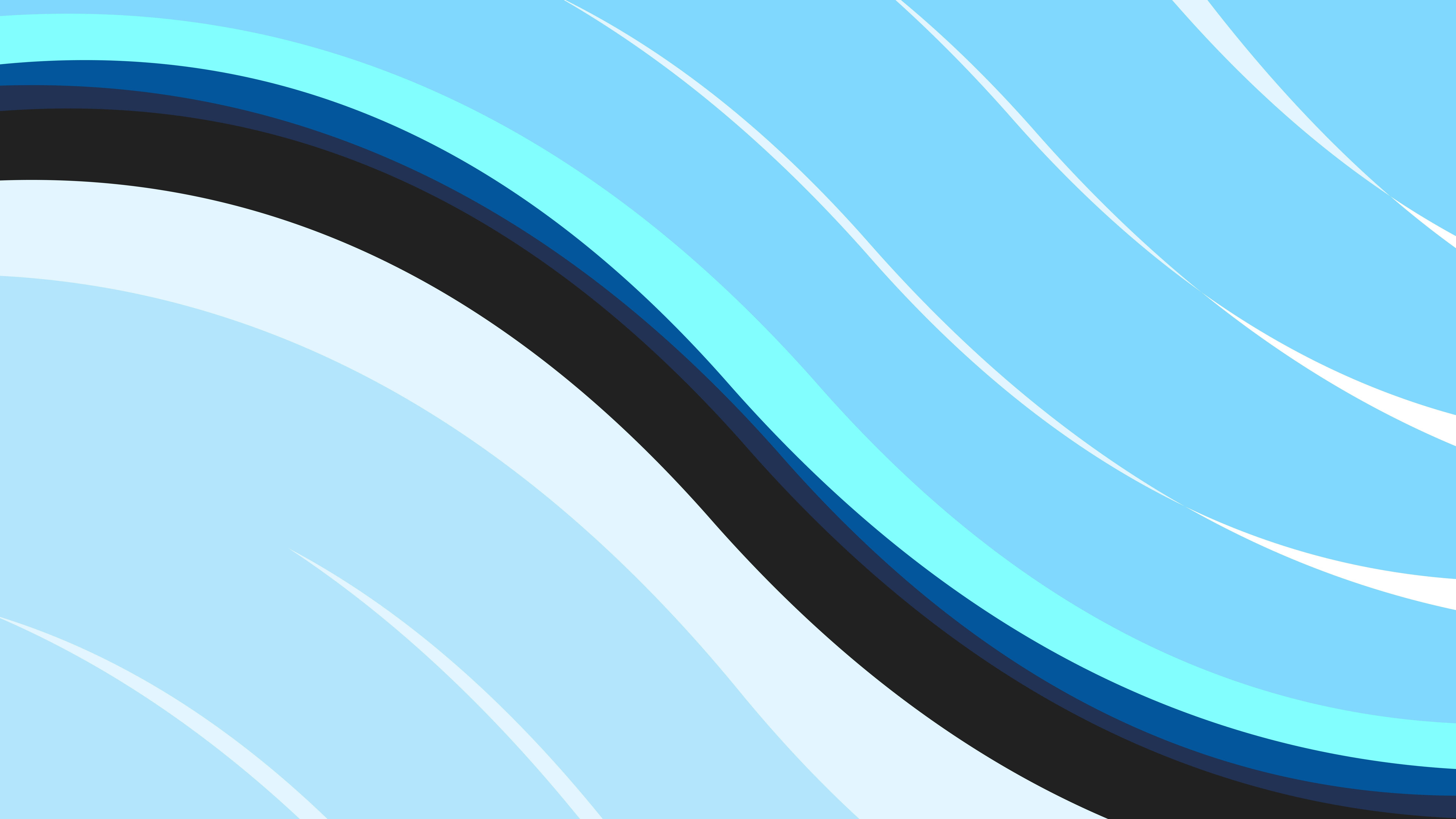 8K Ultra HD, wavy lines abstraction, cool blue black and white, 8K Desktop Wallpaper