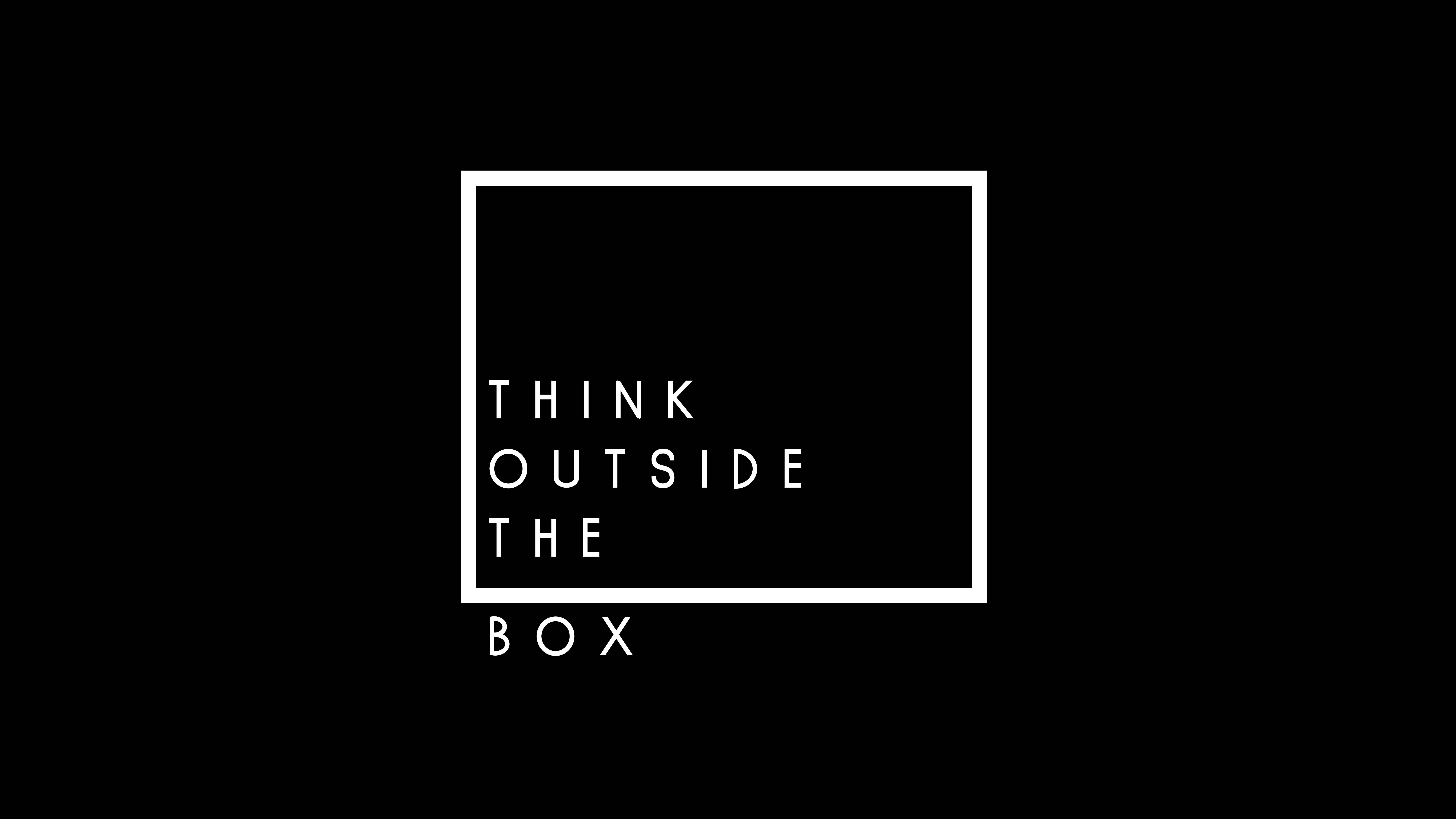 8K Ultra HD, white text, think outside the box, 8K Desktop Wallpaper