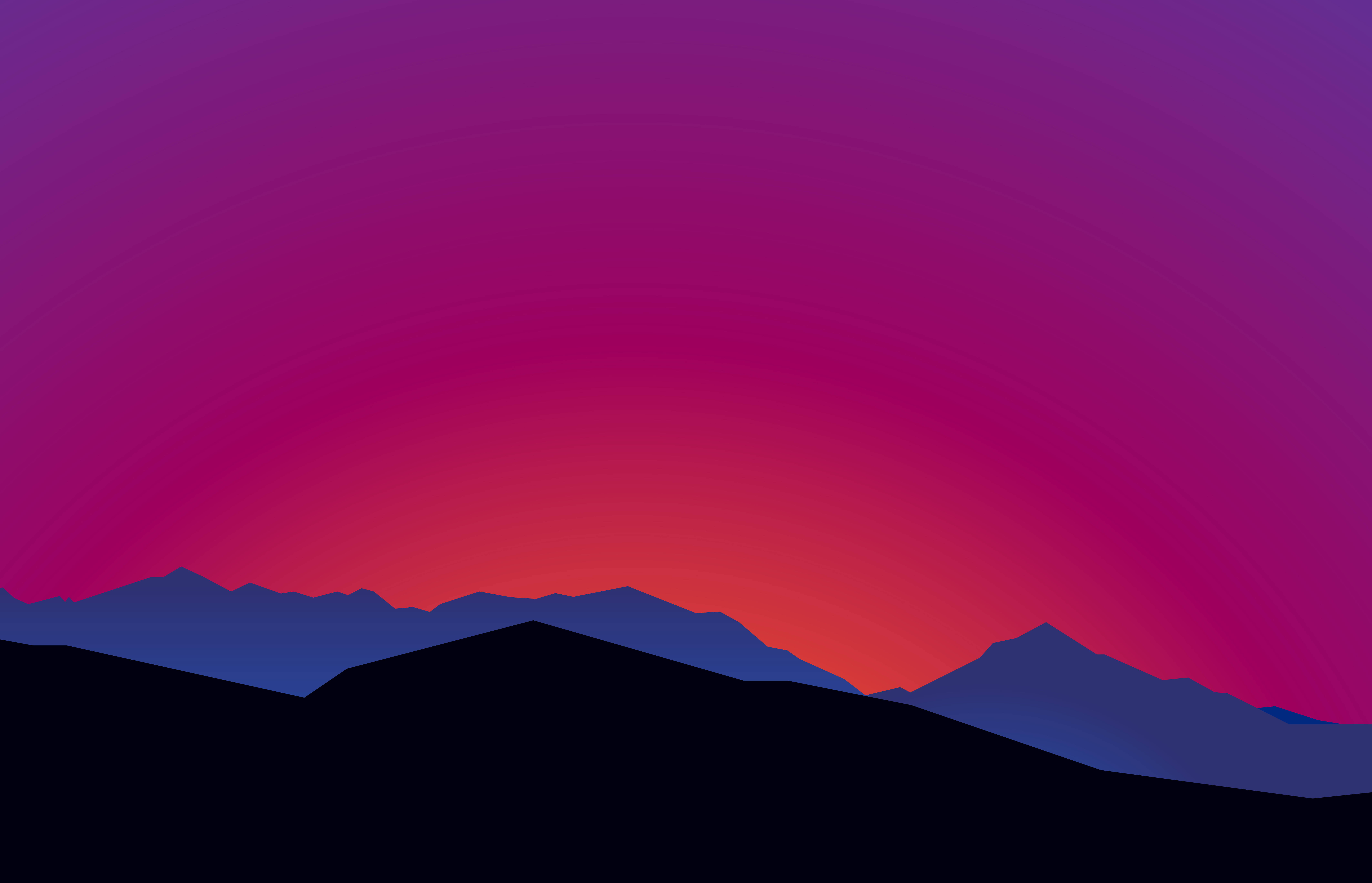 8K Ultra HD, minimalist mountain landscape, silhouetted mountain range, 8K Desktop Wallpaper
