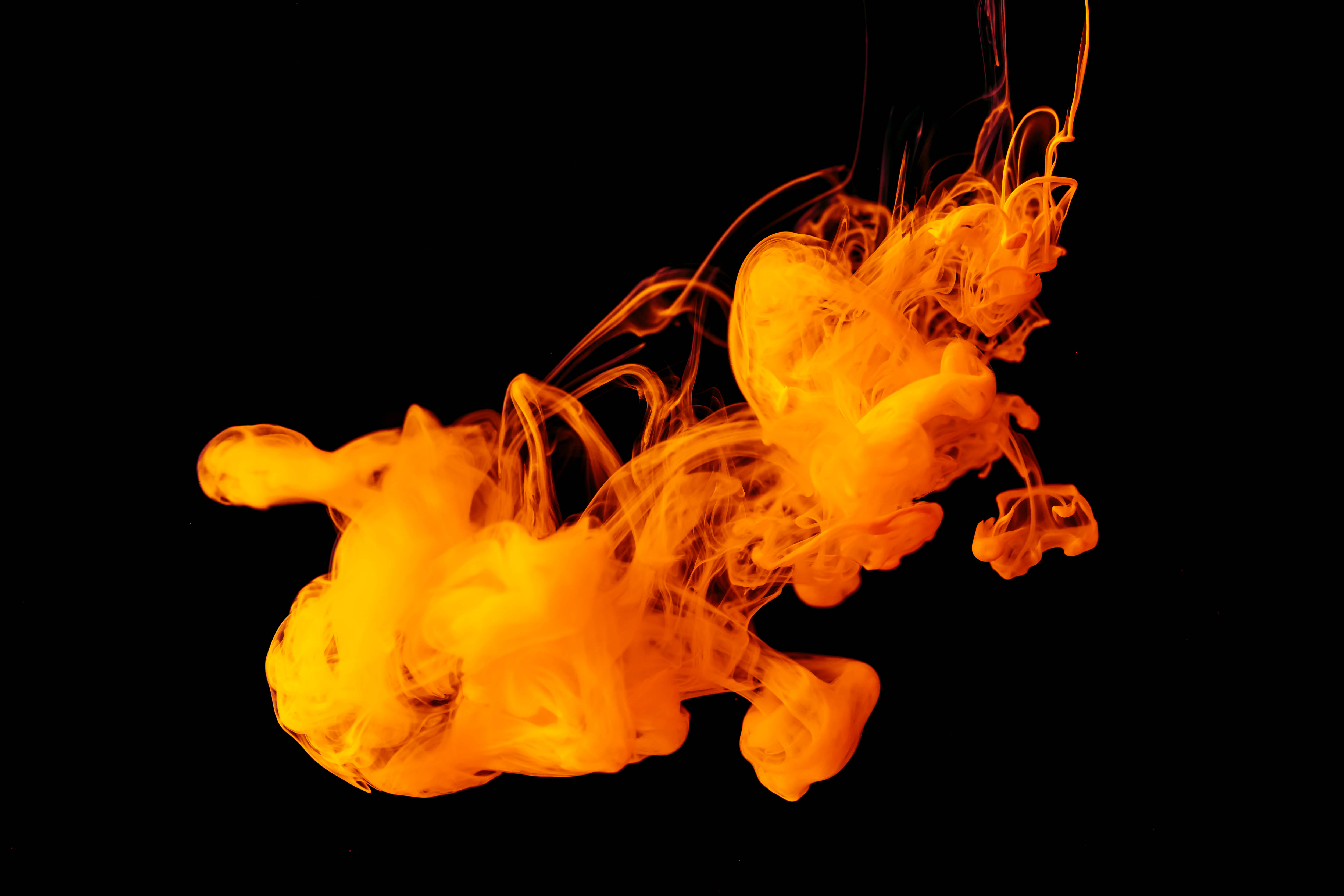 8K Ultra HD, abstract orange liquid, vibrant orange ink, 4K Desktop Wallpaper