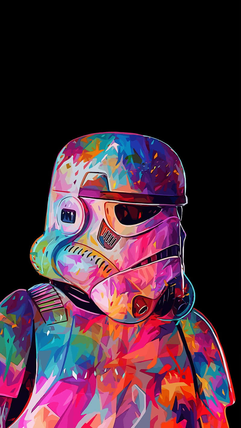 8K Ultra HD AMOLED, stormtrooper helmet, rainbow colors, HD Phone Wallpaper