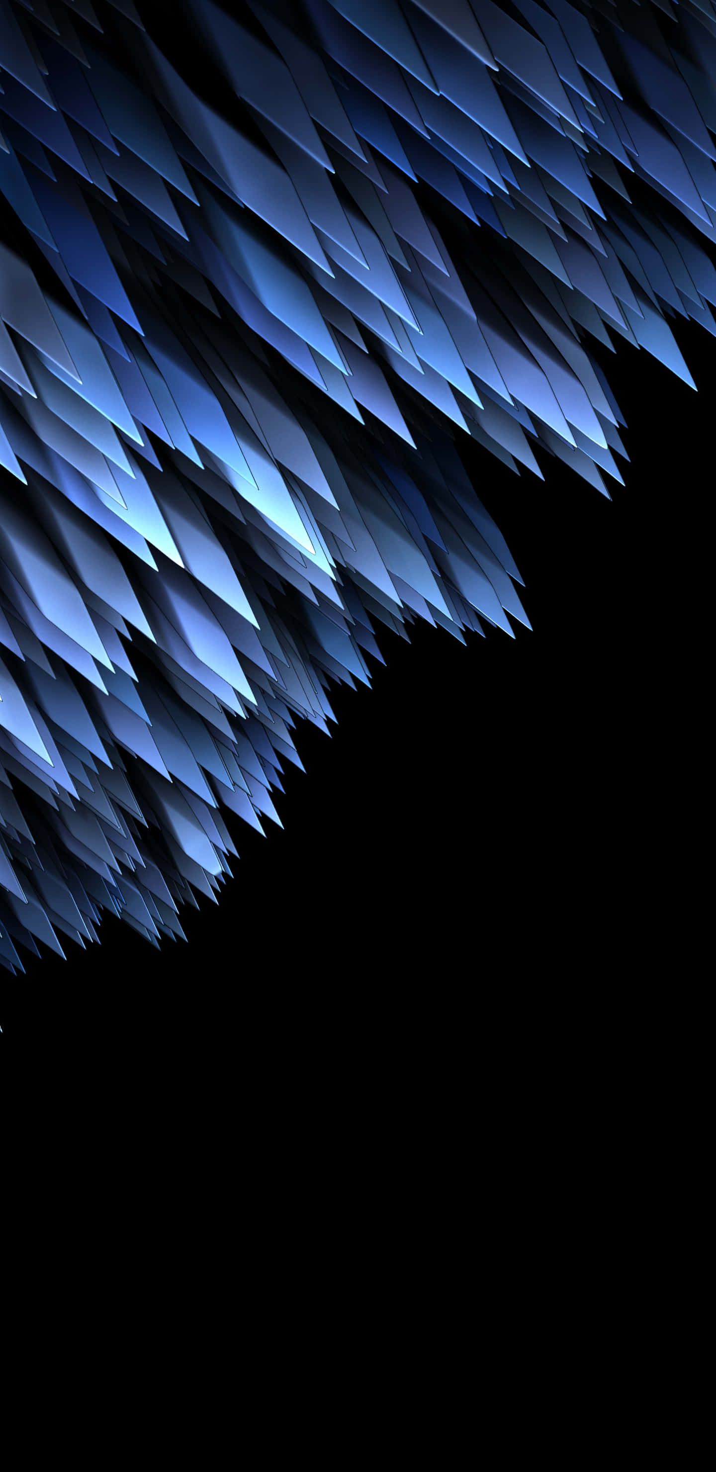 8K Ultra HD, Amoled, sharp blue geometric shards, 2K Phone Wallpaper