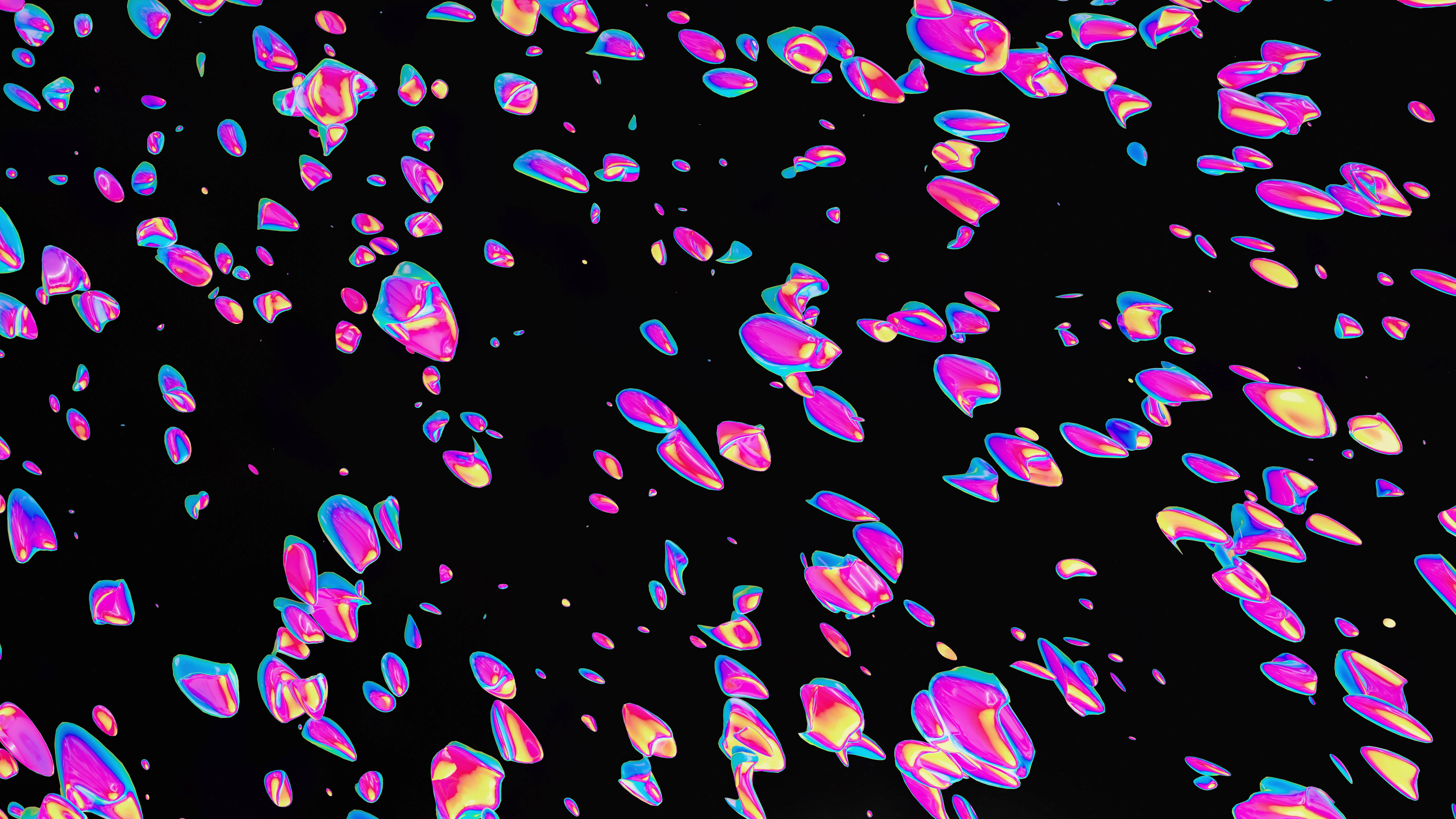 8K Ultra HD, abstract, iridescent liquid droplets, 8K Desktop Wallpaper