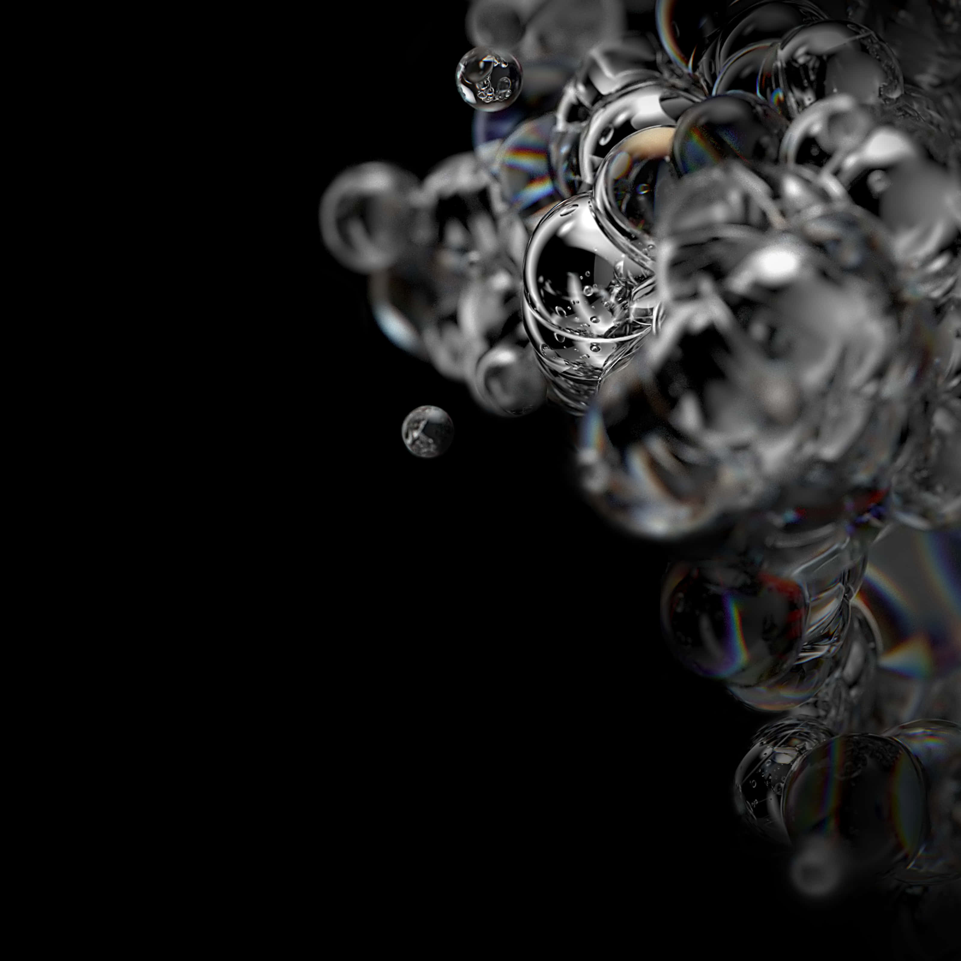 8K Ultra HD, Amoled, transparent bubbles, 2K Desktop Wallpaper