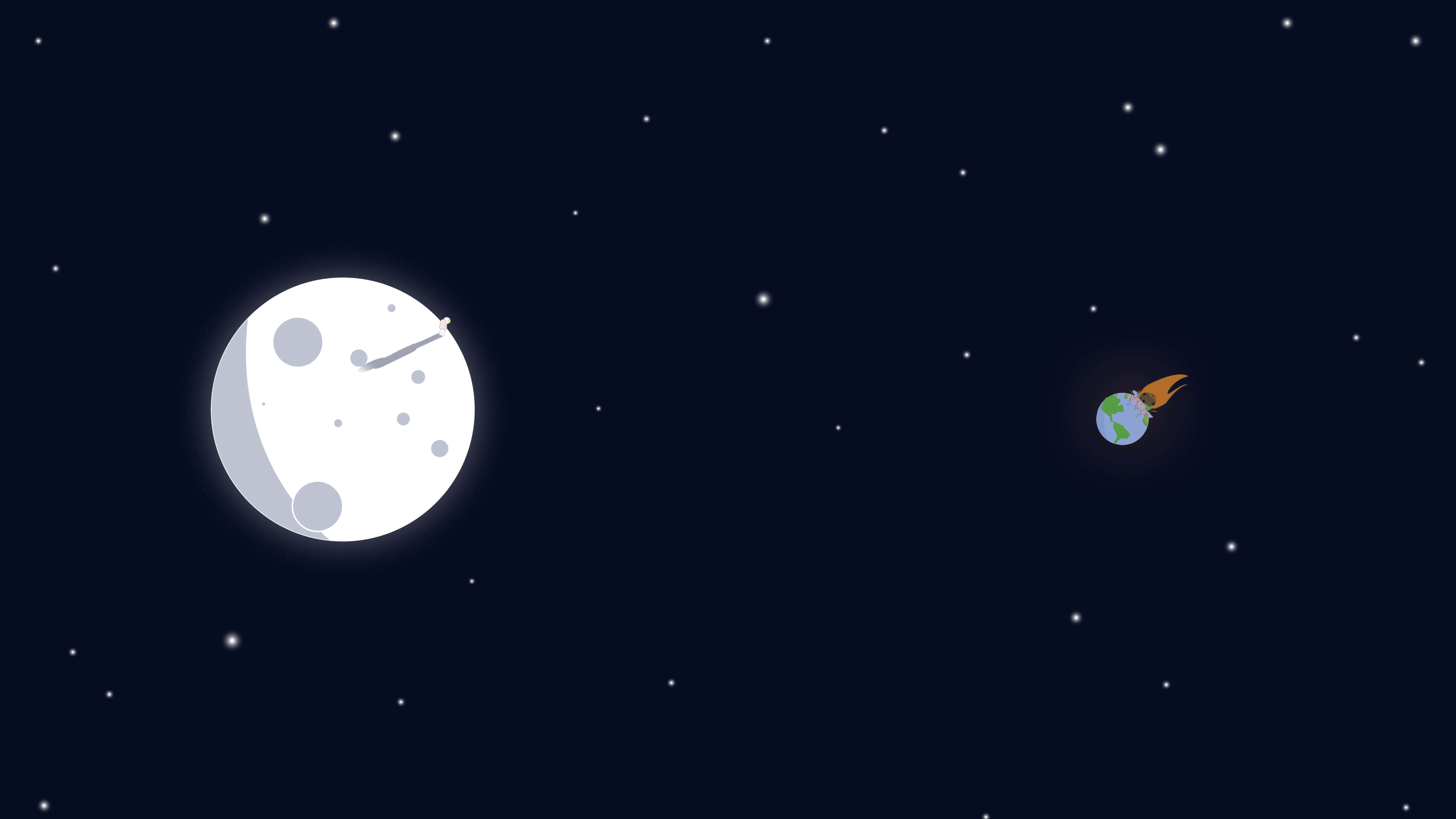 8K, minimalist, Moon, 8K Desktop Wallpaper
