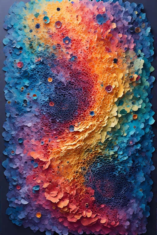 vibrant abstract paper cutouts, fiery orange, cool blue, SD Phone Wallpaper