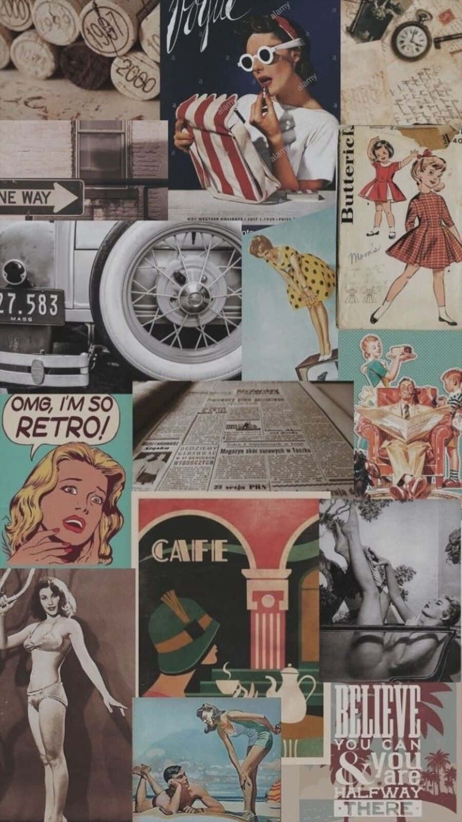 90s Aesthetic, vintage pinups, cars, HD Phone Wallpaper
