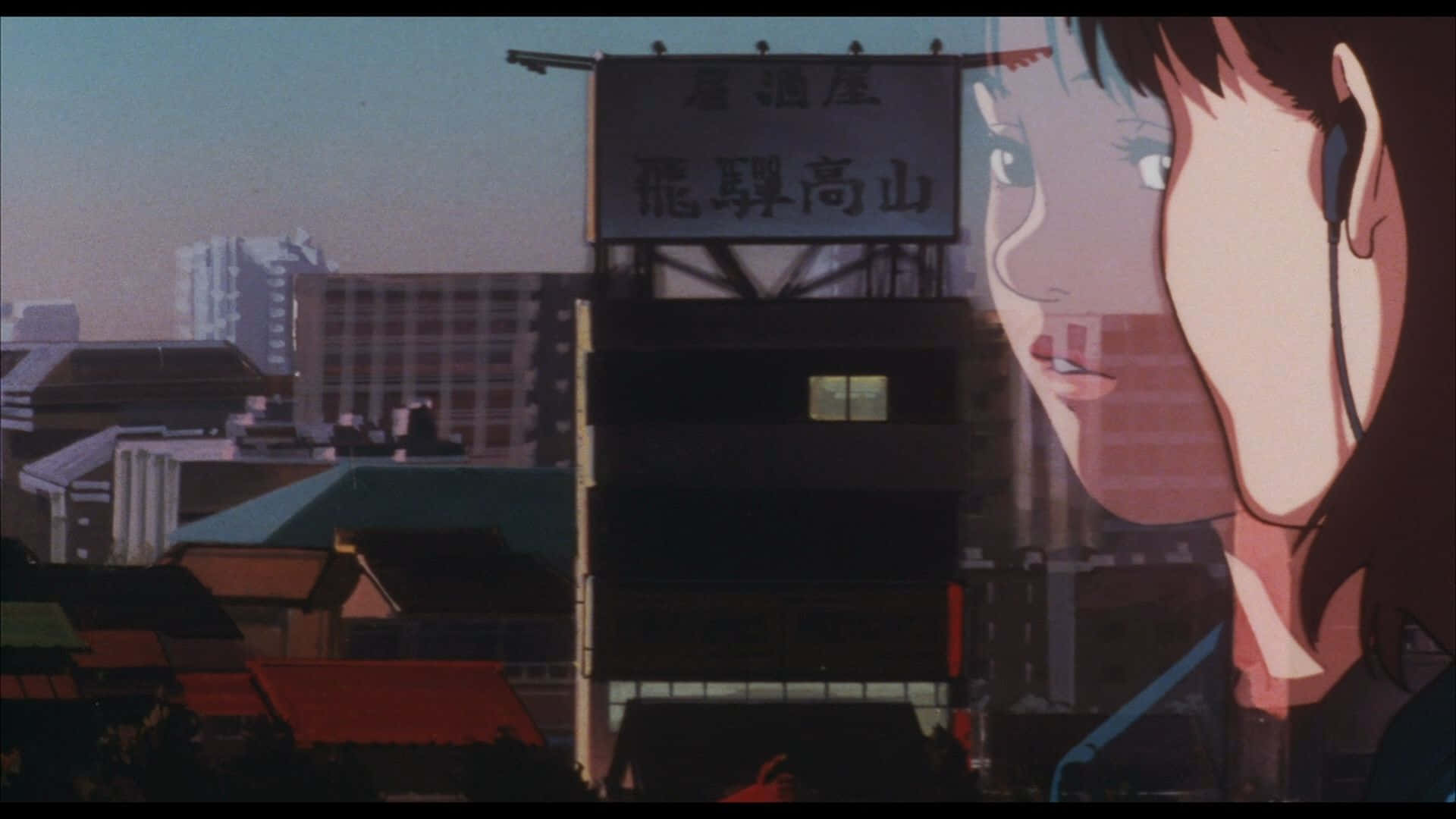 90s Anime, young woman, headphones, Full HD Desktop Wallpaper