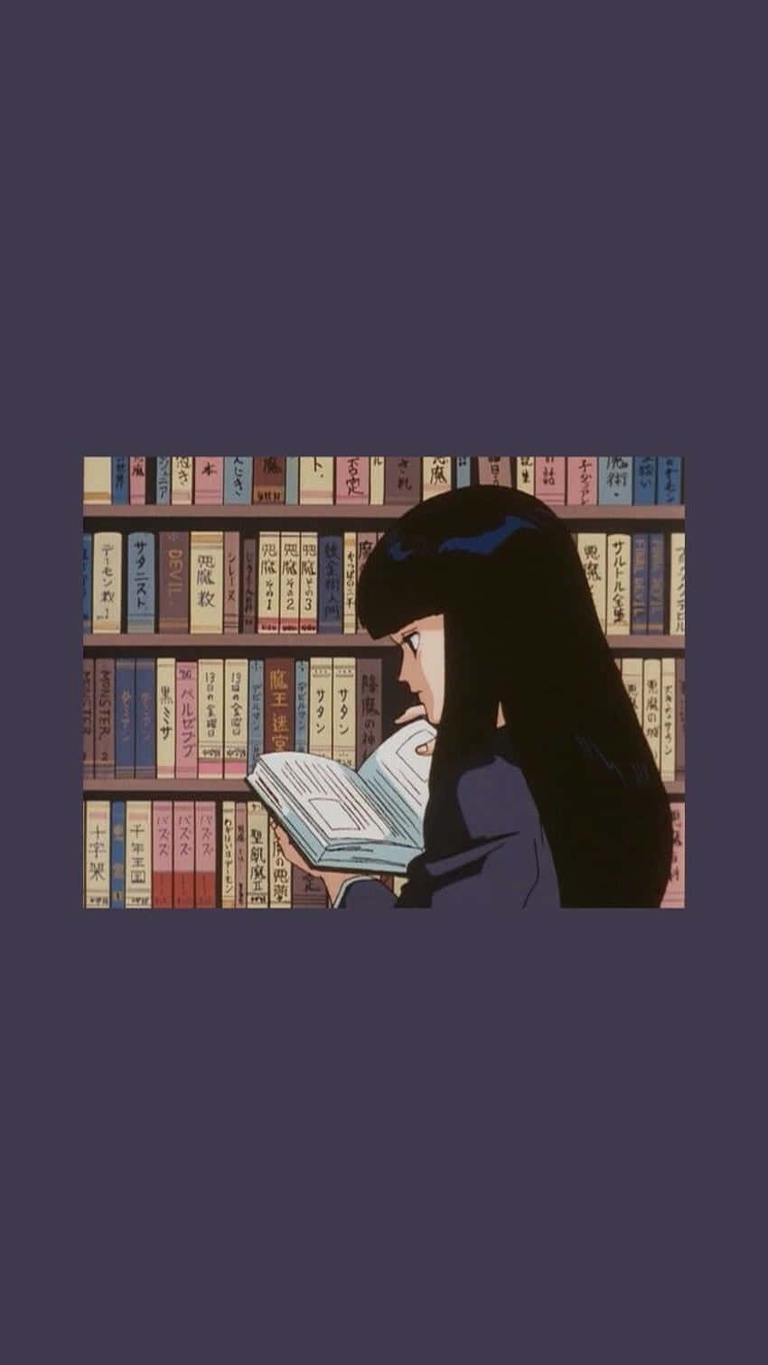90s Anime Aesthetic, young anime girl, long black hair, HD Phone Wallpaper