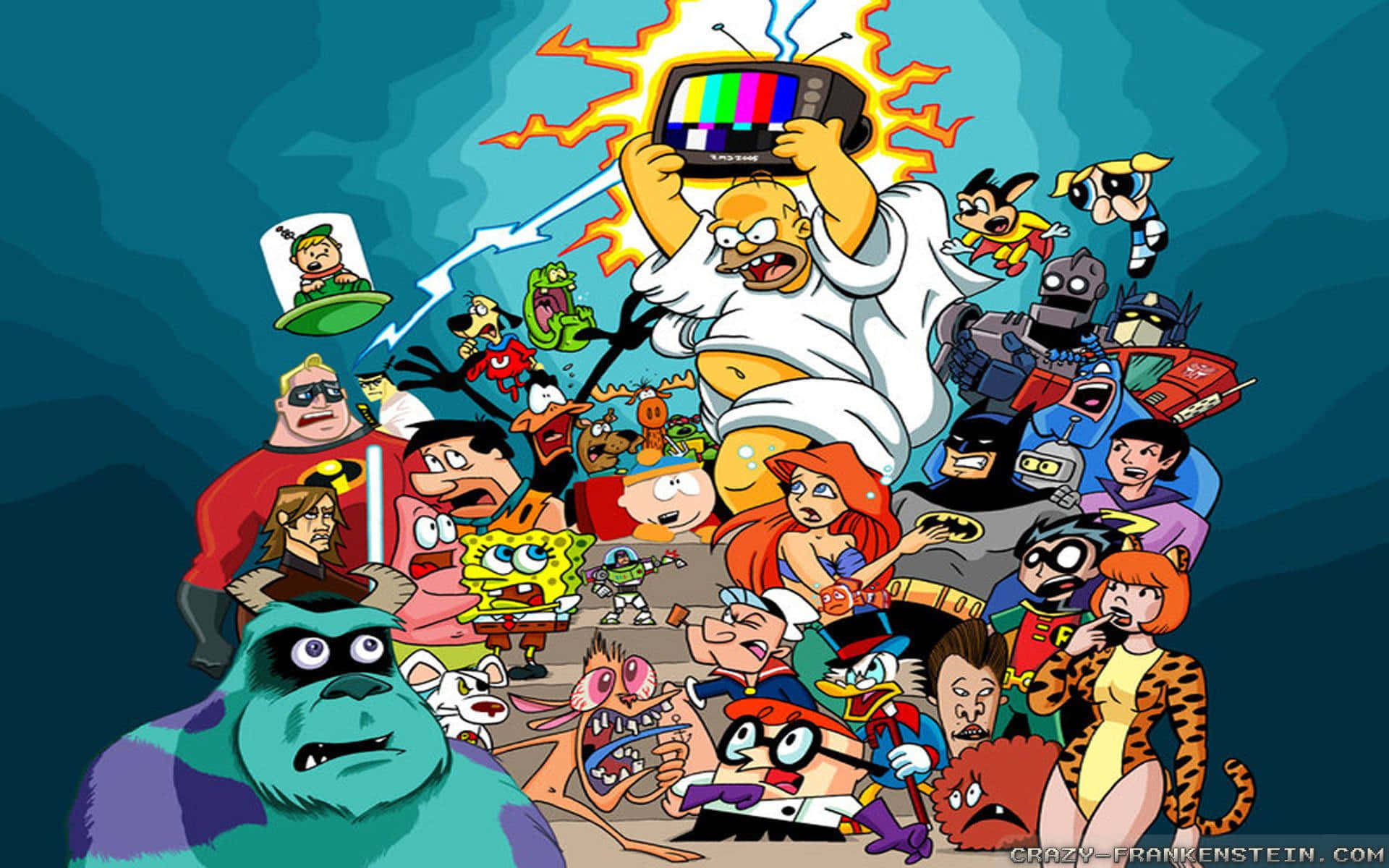 90s Computer, TV screen, lightning, Full HD Desktop Wallpaper