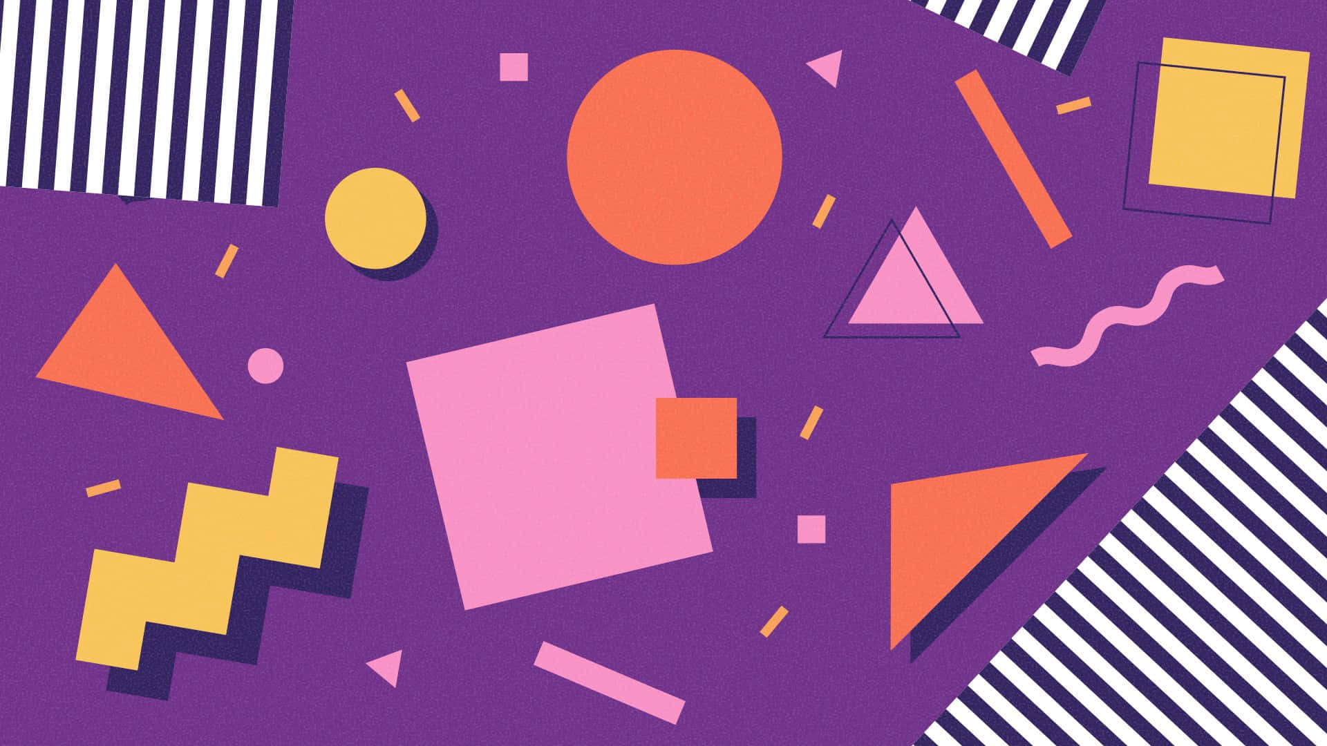 90s Computer, Pink, geometric shapes, Full HD Desktop Wallpaper