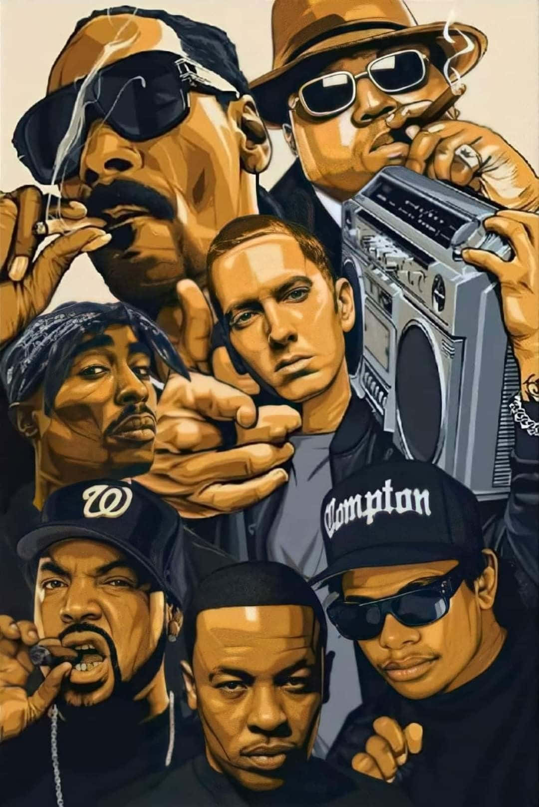boombox, cigars, beige background, HD Phone Wallpaper