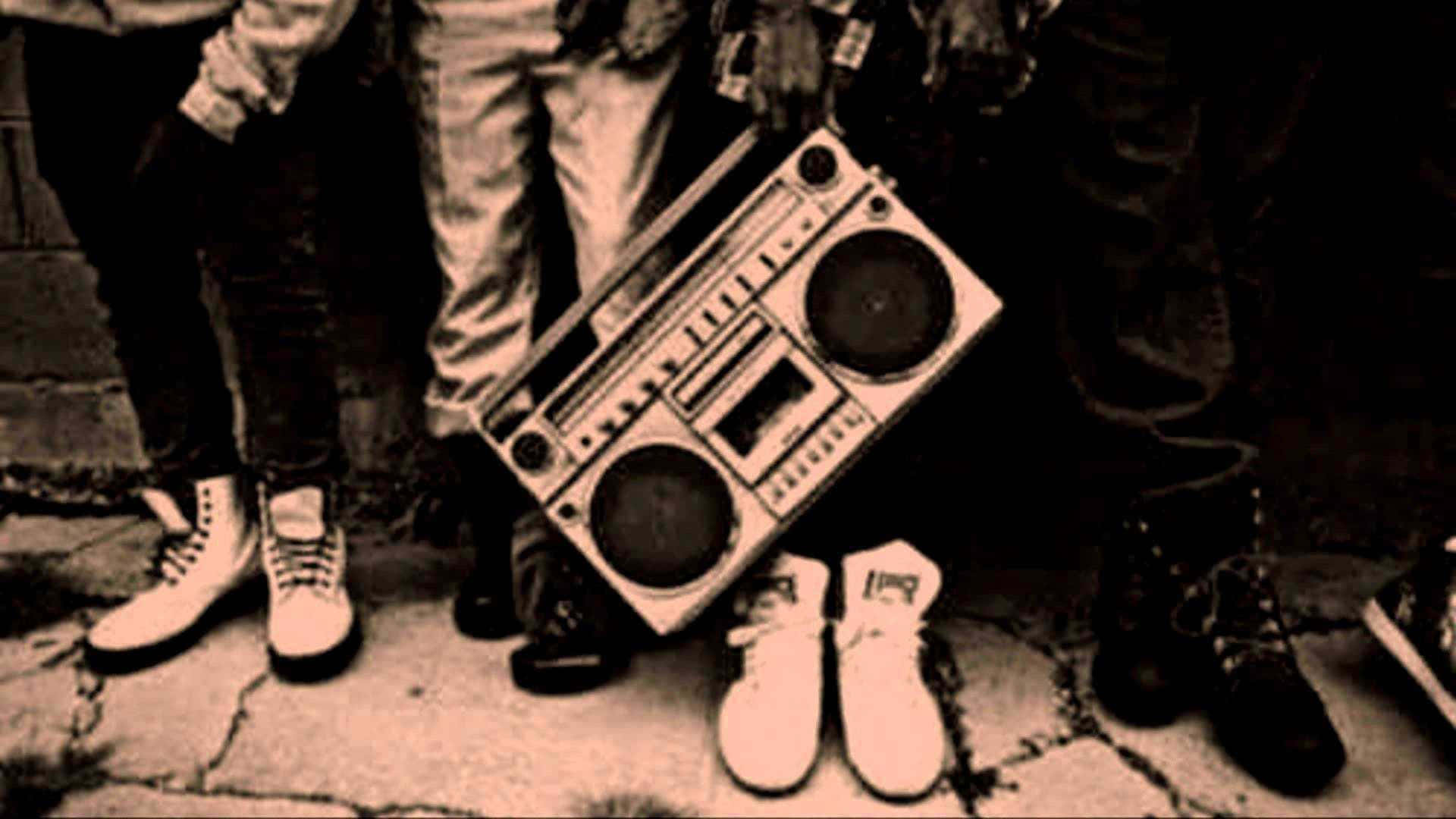 90s hip hop, boombox, cracked pavement, Full HD Desktop Wallpaper