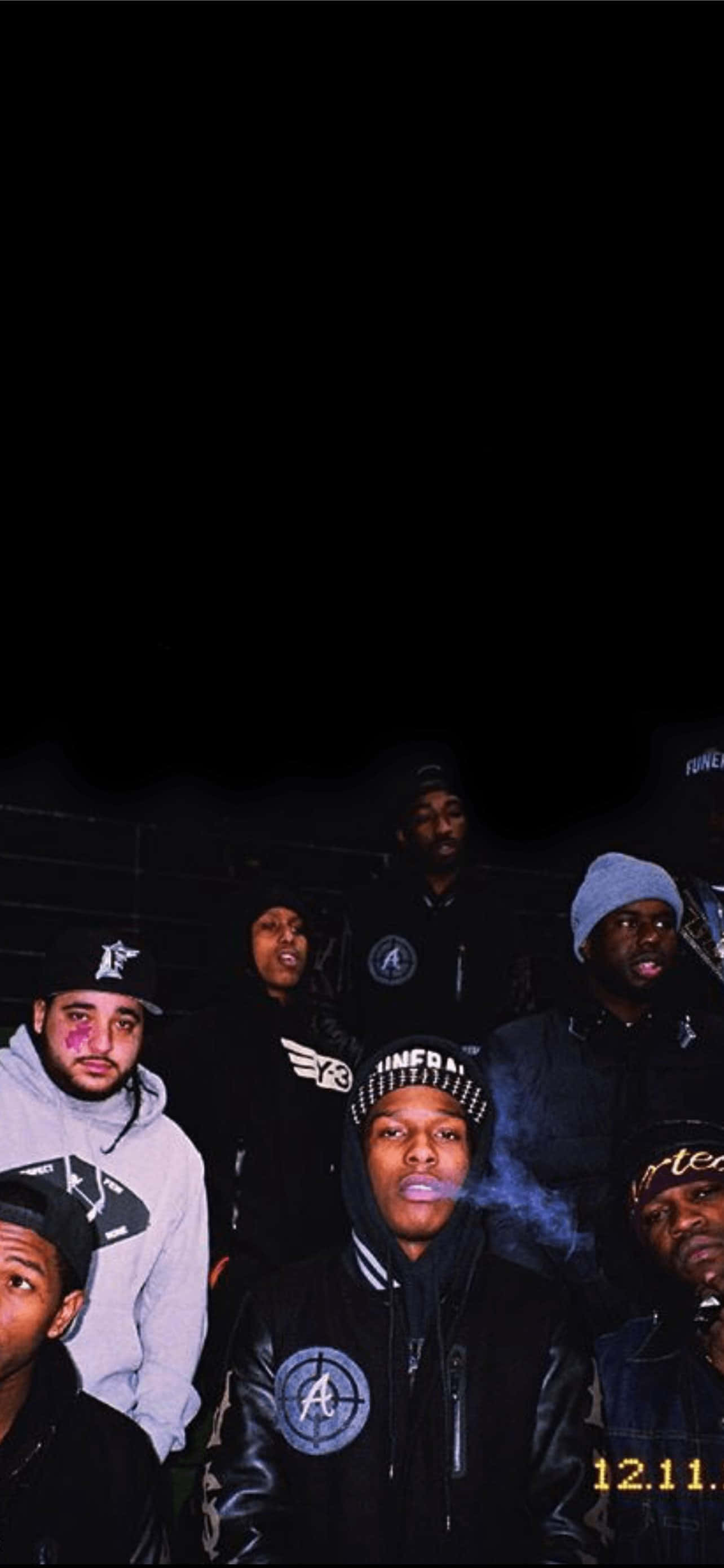 hoodies, caps, dark wall, 2K Phone Wallpaper