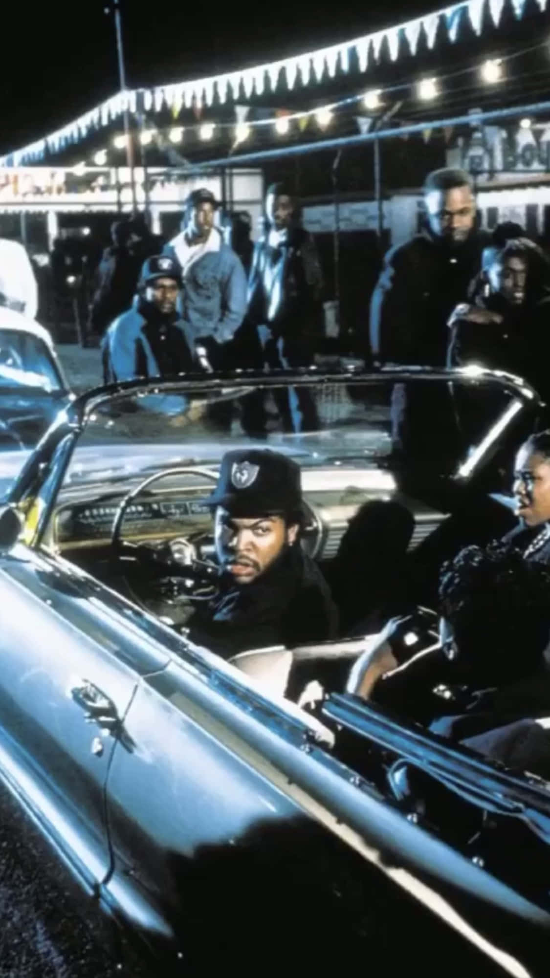 90s Hip-hop, black cap, gleaming silver convertible, Full HD Phone Wallpaper