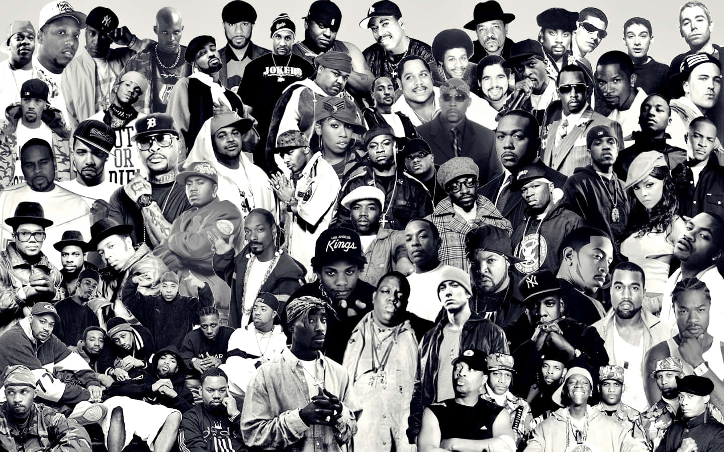 90s Hip Hop, black and white collage, hip hop artists, HD Desktop Wallpaper