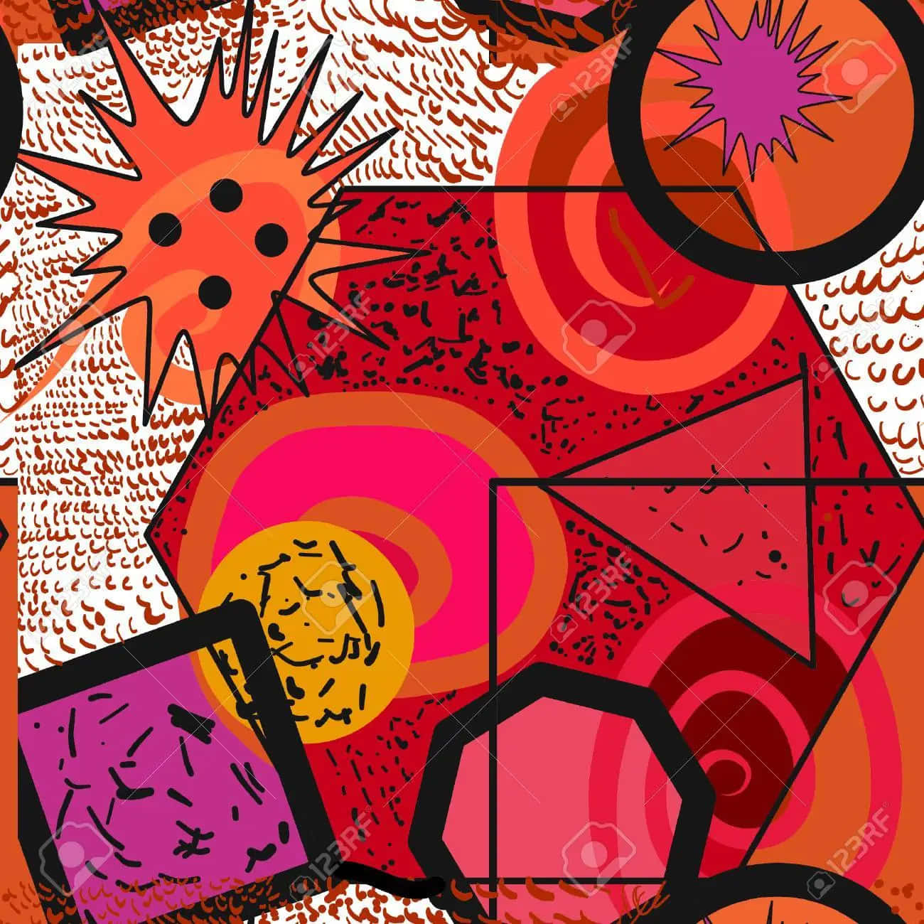 90s Style, red orange, pink, HD Desktop Wallpaper