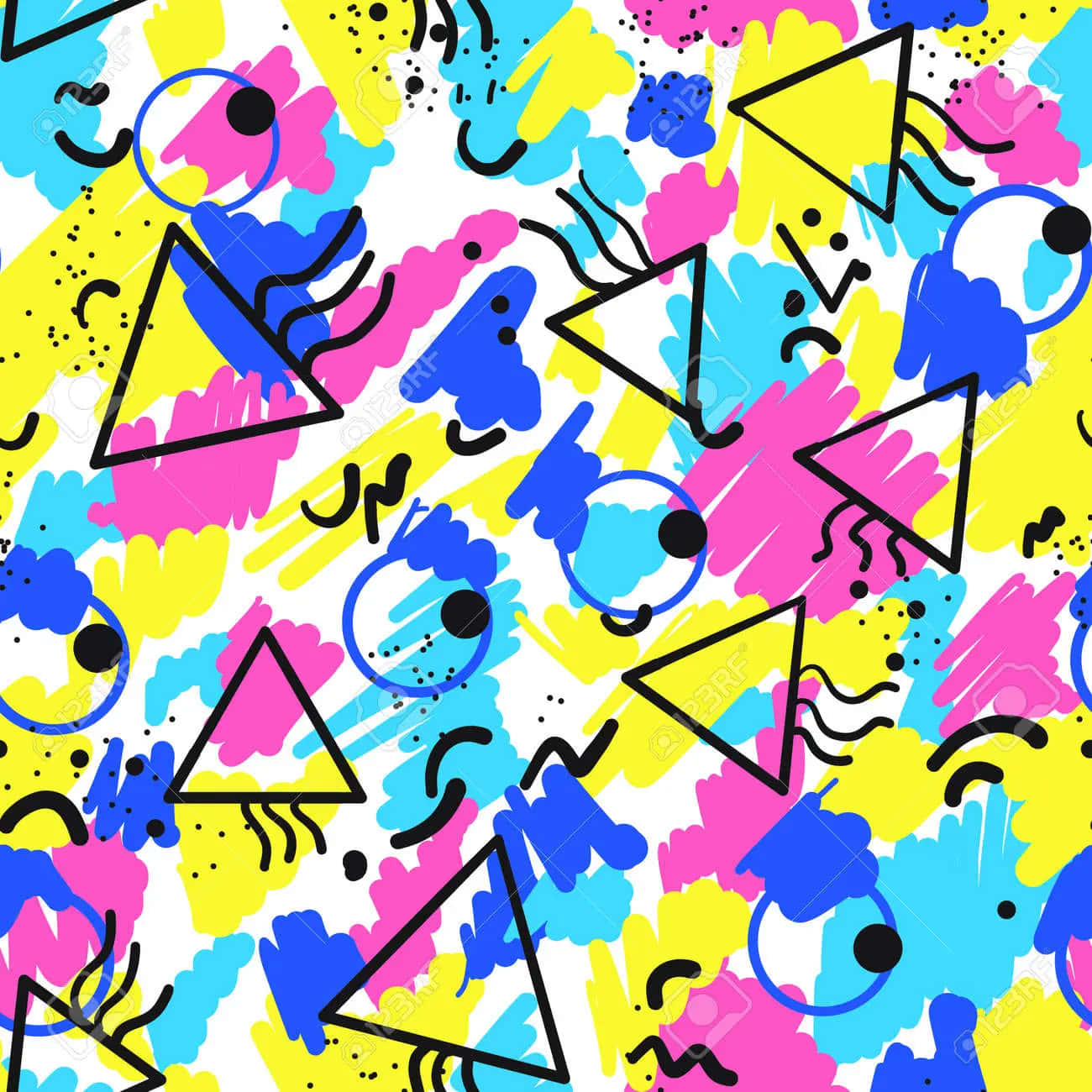 90s Style, neon pink, blue, HD Desktop Wallpaper