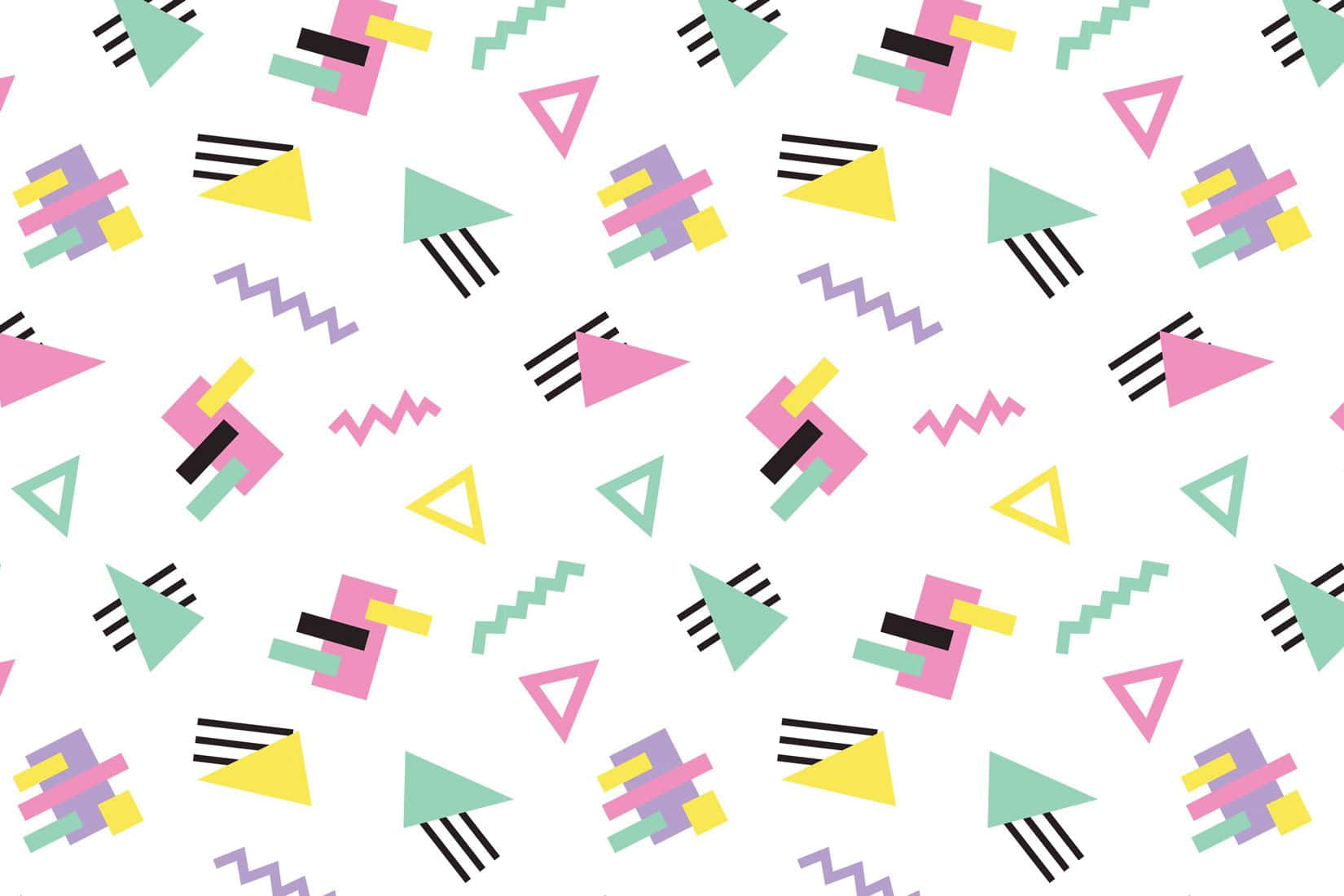 90s Style, geometric shapes, pink, HD Desktop Wallpaper