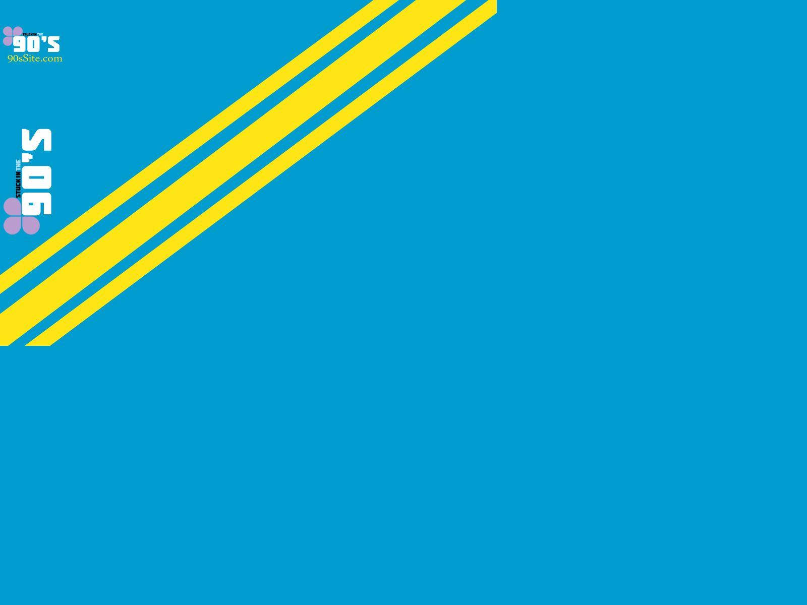90s, Vibrant blue, bold yellow diagonal stripes, HD Desktop Wallpaper