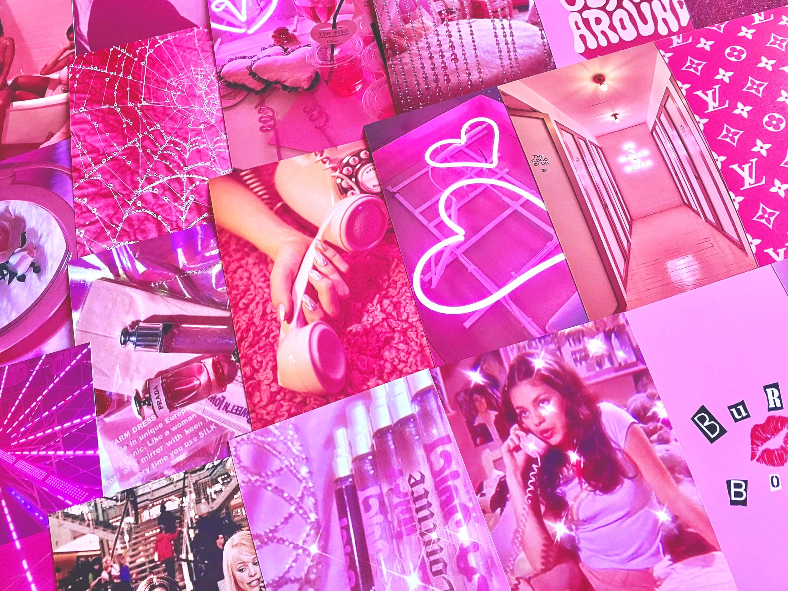 hot pink, 90s, Y2k aesthetic, 2K Desktop Wallpaper