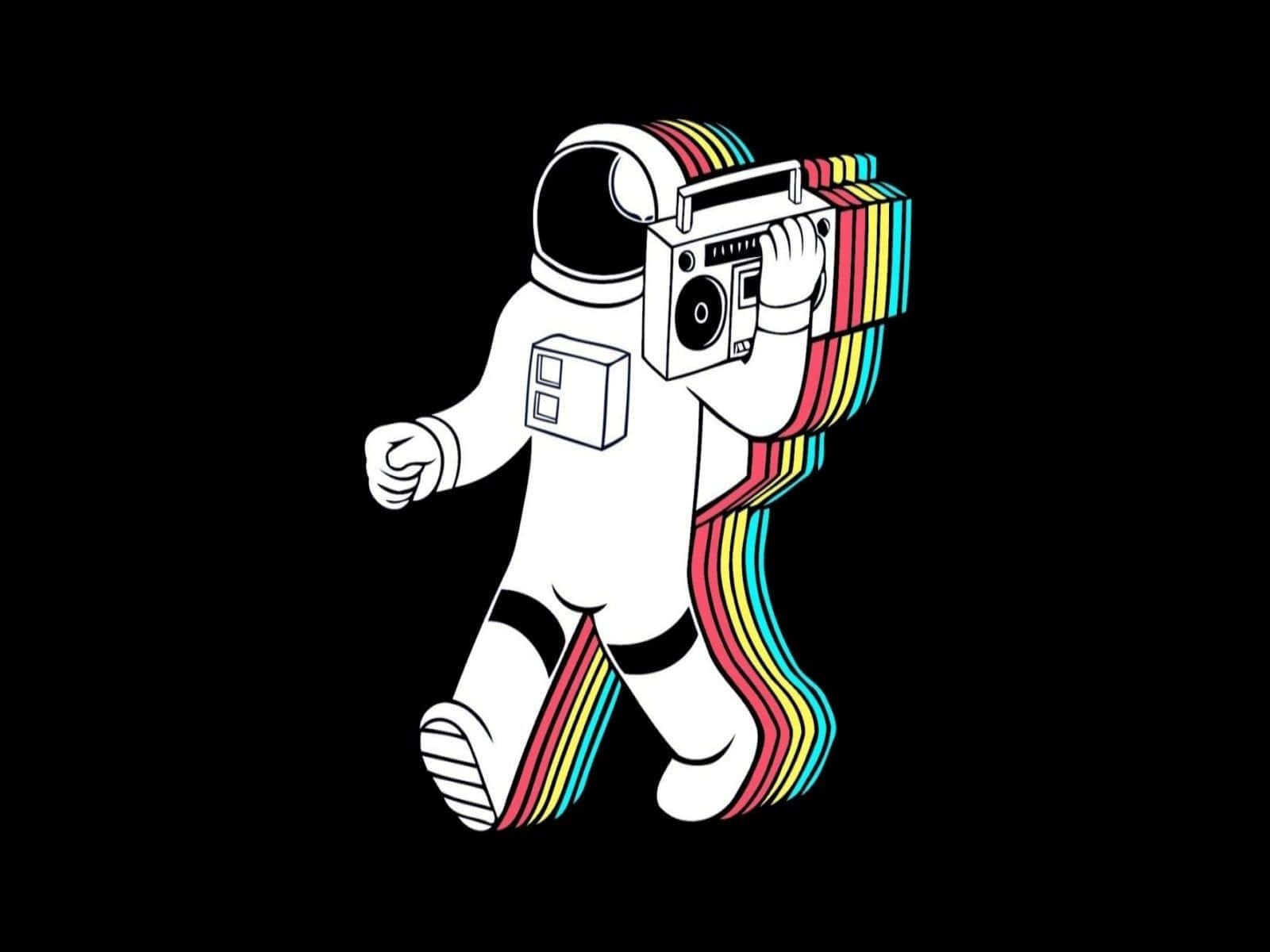 90s, retro, astronaut, HD Desktop Wallpaper