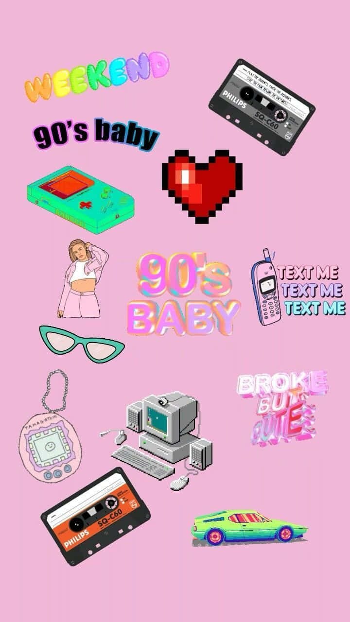 90s, pink, cassette tapes, HD Phone Wallpaper