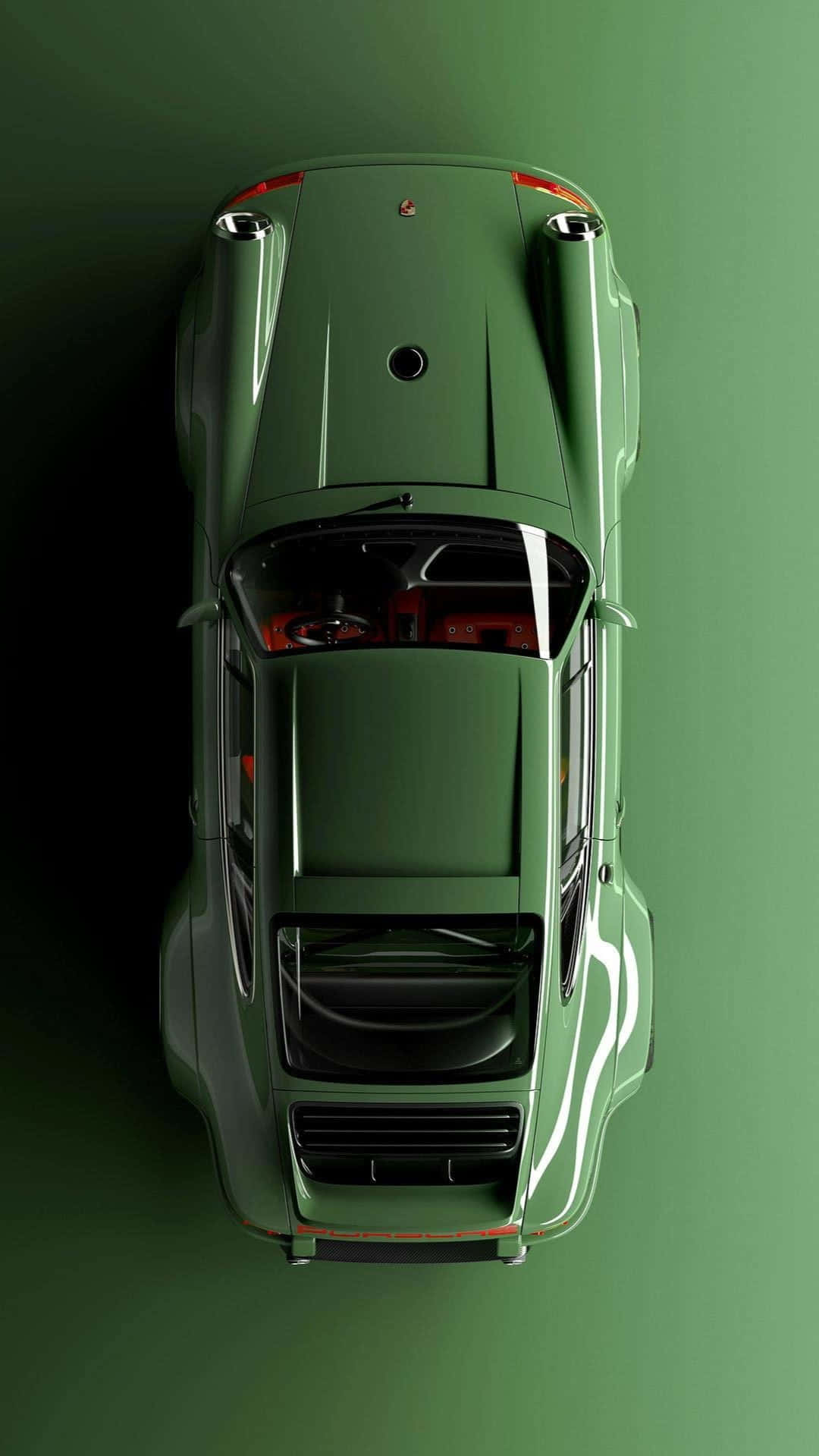 911 iPhone, green sports car, matching green background, HD Phone Wallpaper