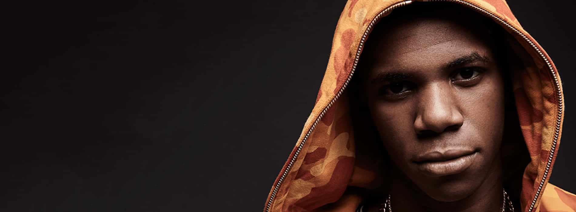 A Boogie Wit Da Hoodie, orange camouflage hoodie, dark background, HD Desktop Wallpaper