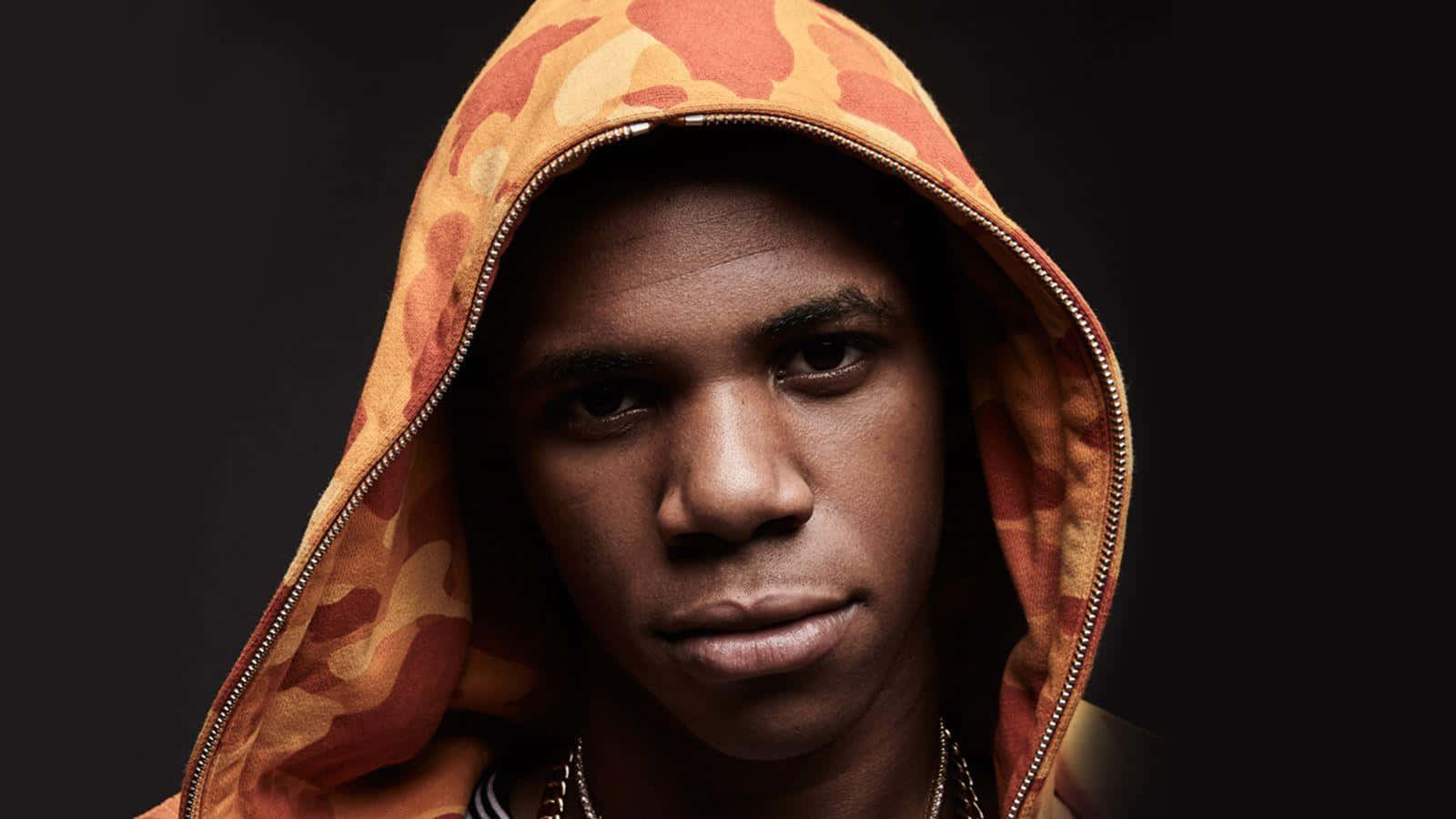 A Boogie Wit Da Hoodie, orange camouflage hoodie, dark background, HD Desktop Wallpaper