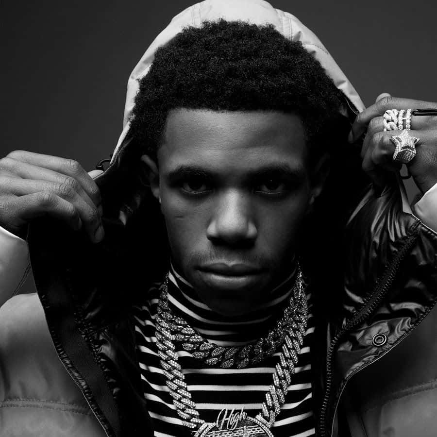 A Boogie Wit Da Hoodie, striped shirt, heavy chains, SD Desktop Wallpaper