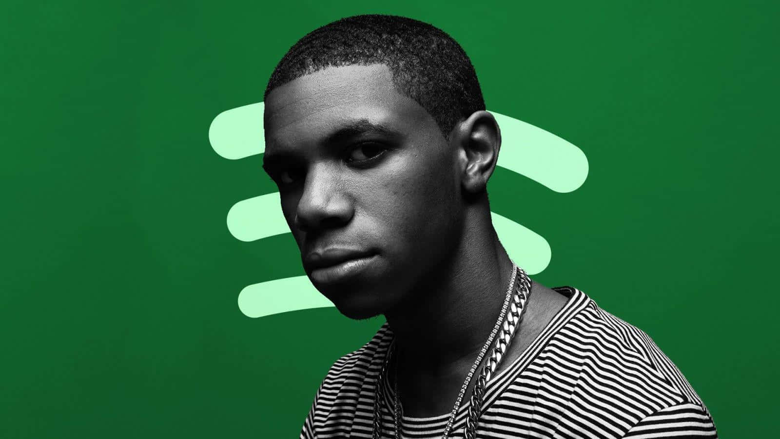 A Boogie Wit Da Hoodie, striped shirt, vibrant green background, HD Desktop Wallpaper