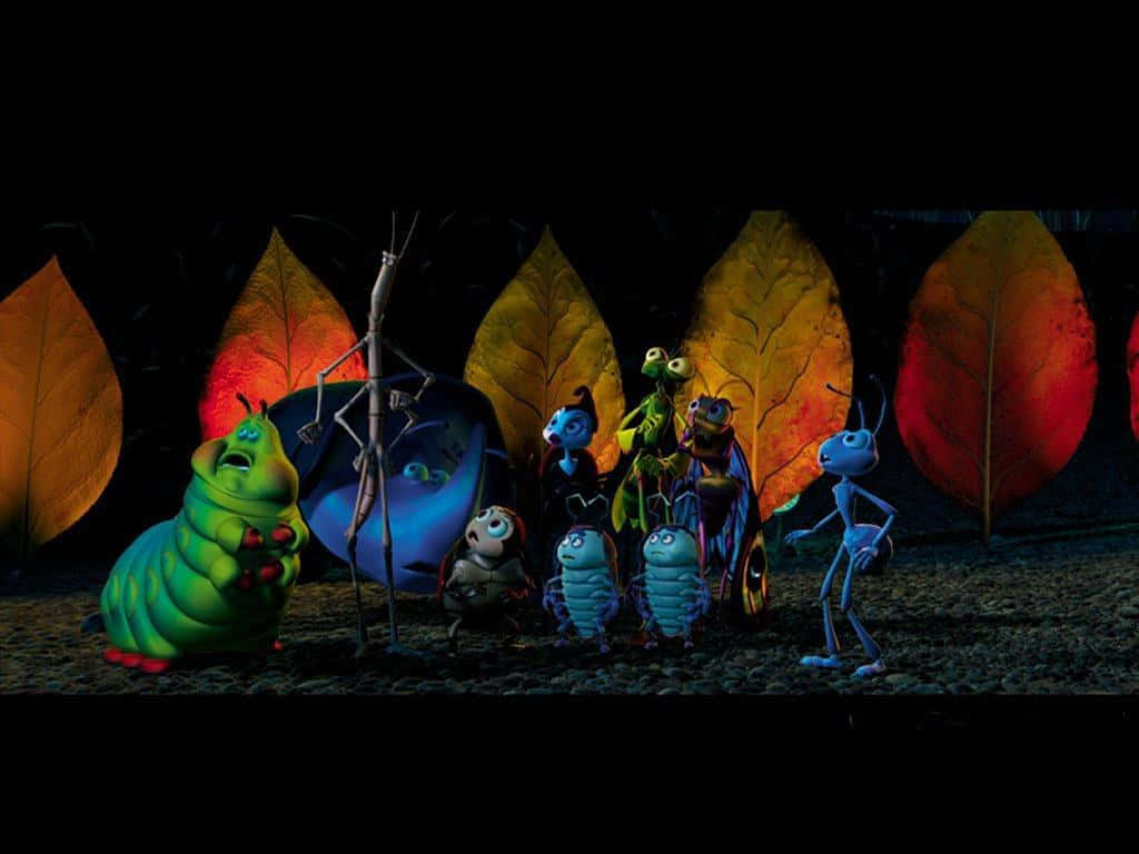 A Bugs Life, autumn leaves, dark forest floor, SD Desktop Wallpaper