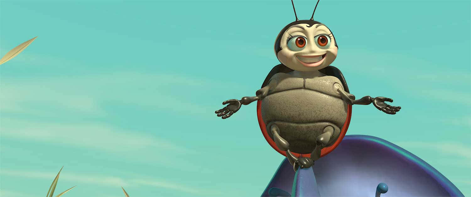 A Bugs Life, ladybug, blue dome, HD Desktop Wallpaper
