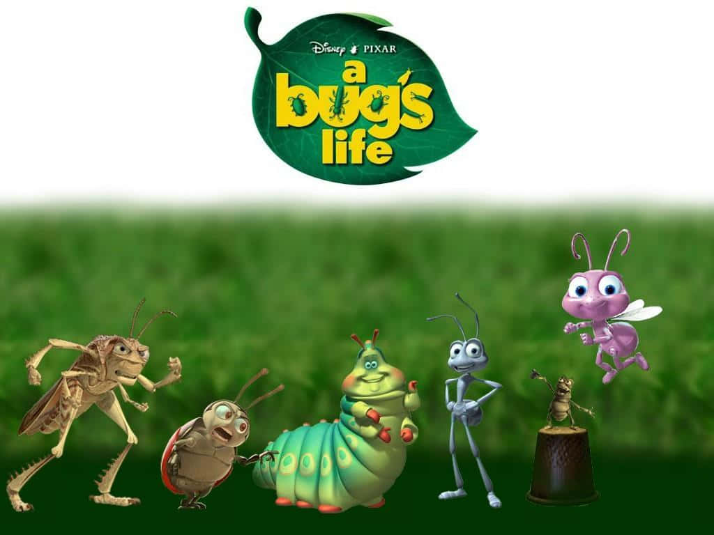 A Bugs Life, leaf logo, grassy field, SD Desktop Wallpaper