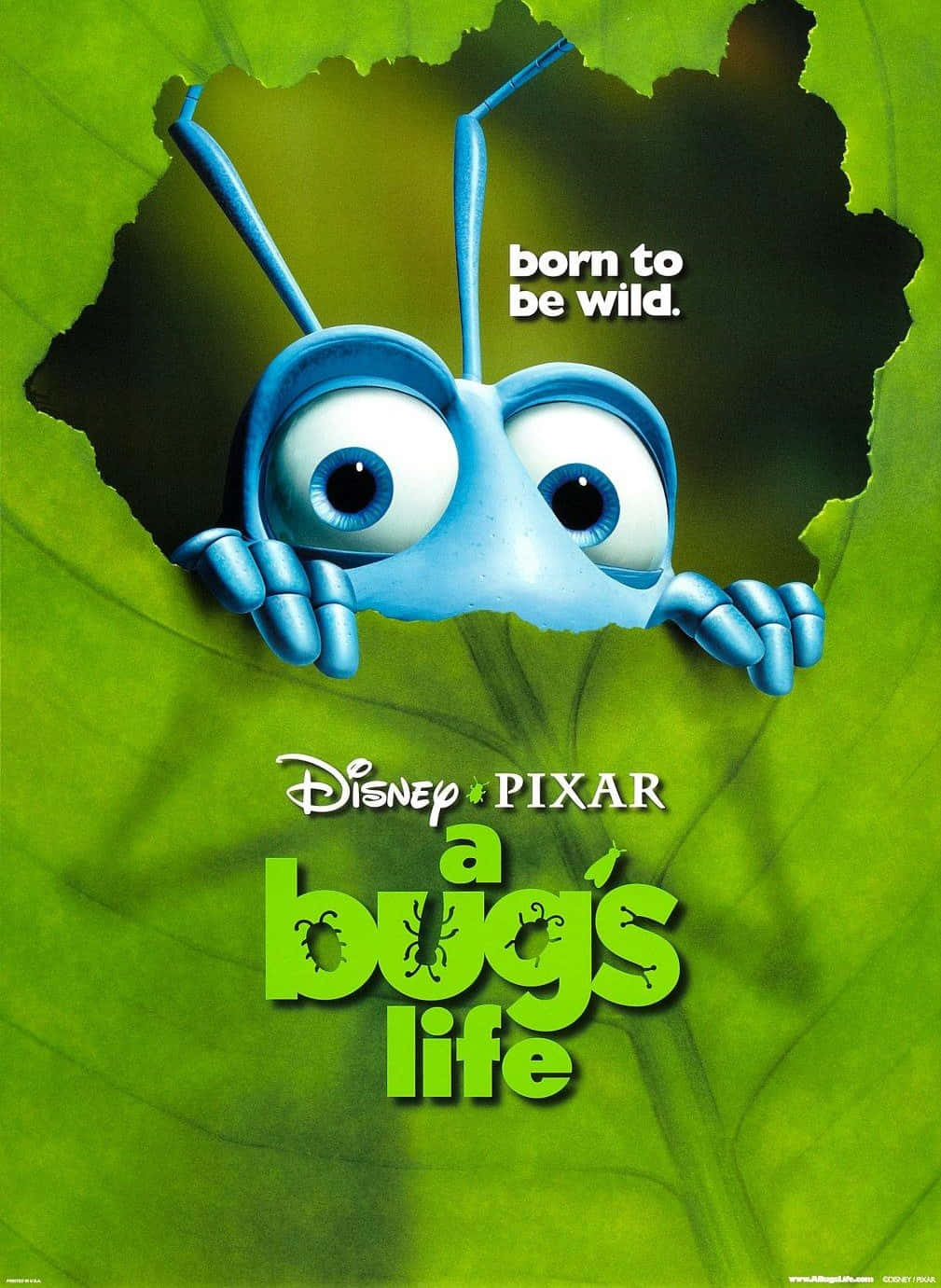 A Bugs Life, blue animated ant, torn green leaf, HD Phone Wallpaper