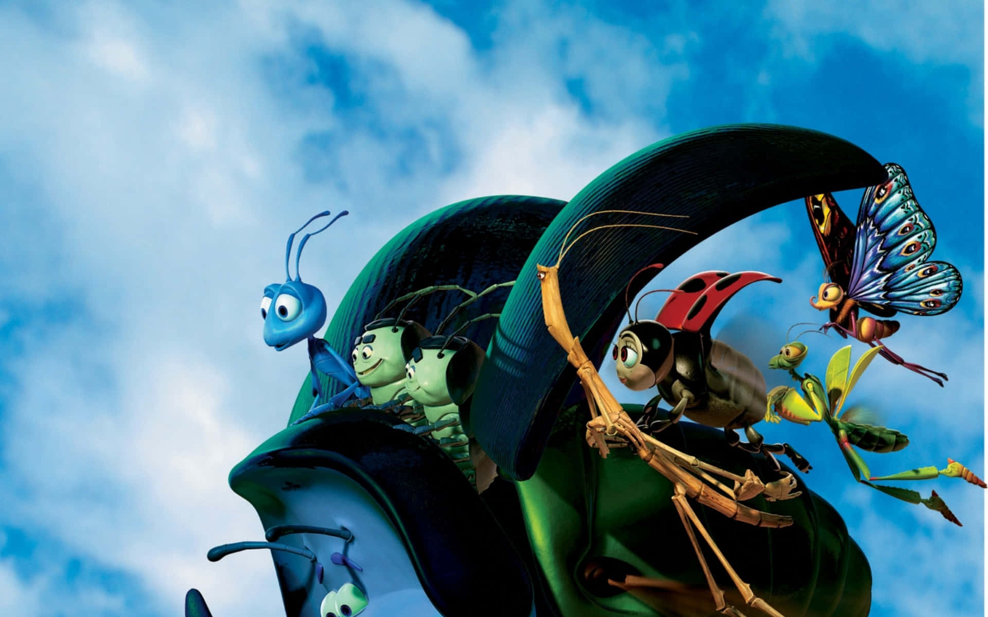 A Bugs Life, giant leaf, bright blue sky, Full HD Desktop Wallpaper