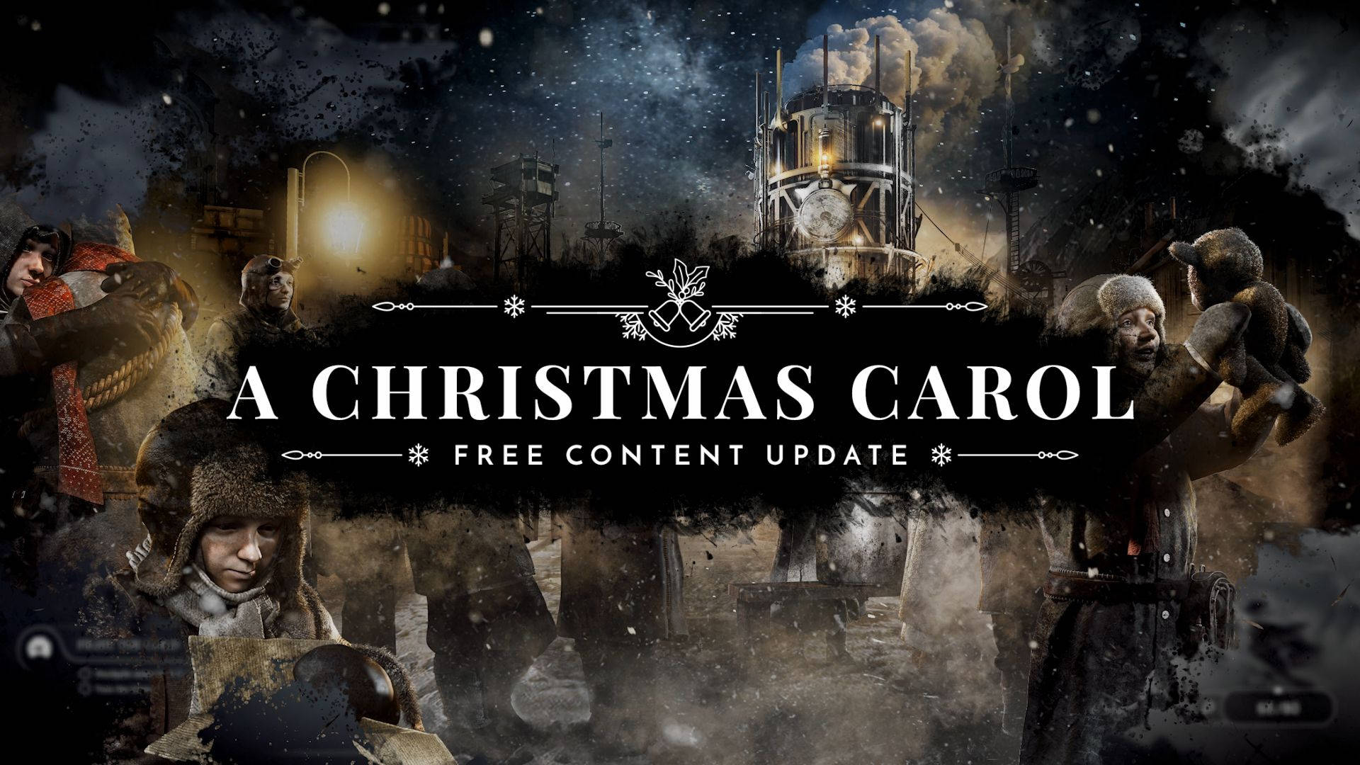 A Christmas Carol, snowy night, winter coats, Full HD Desktop Wallpaper