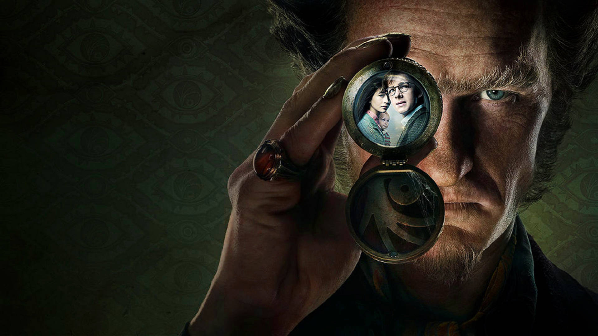 A series of unfortunate events, magnifying glass, intense eyes, Full HD Desktop Wallpaper