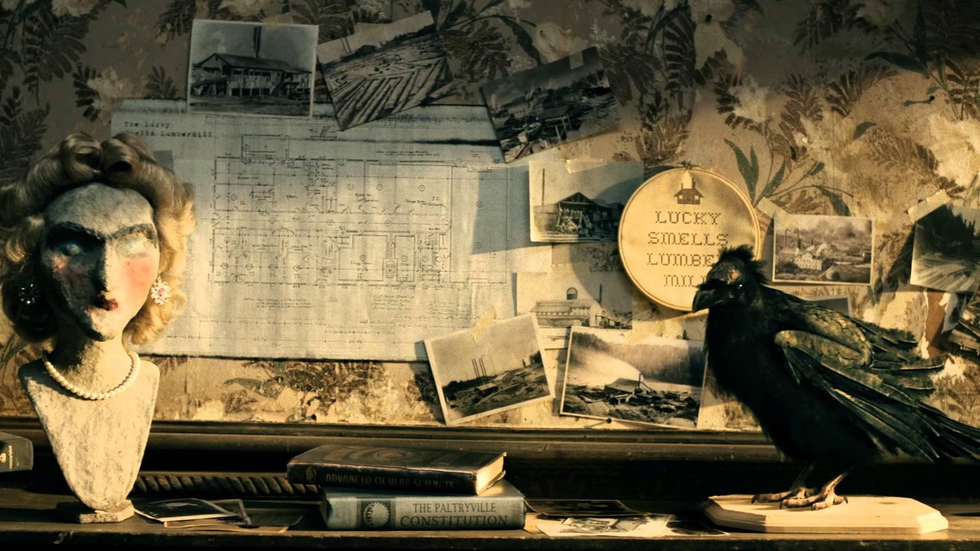 A series of unfortunate events, sepia photos, blueprints, Full HD Desktop Wallpaper