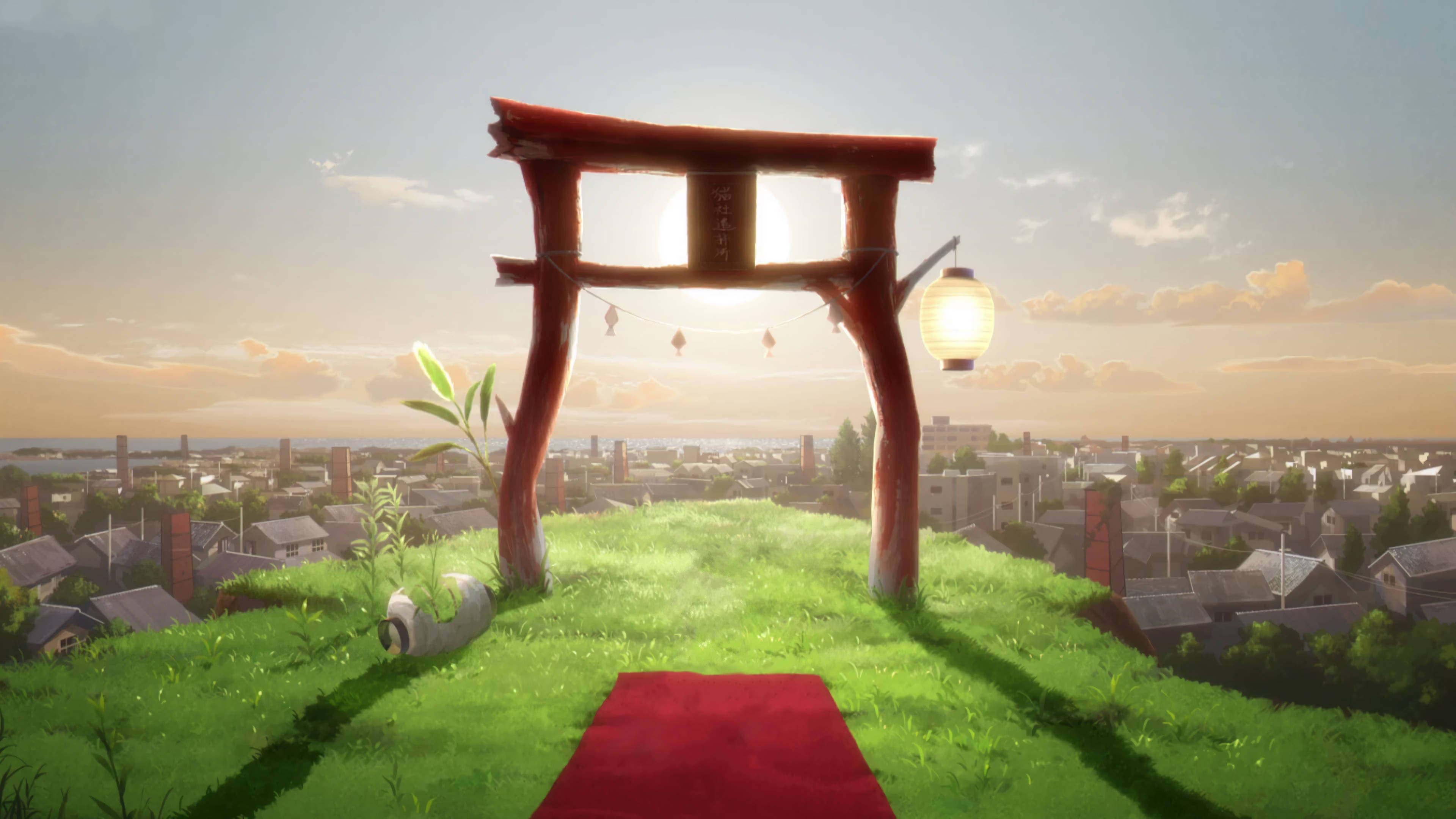 A Whisker Away, red torii, wooden torii gate, 4K Desktop Wallpaper