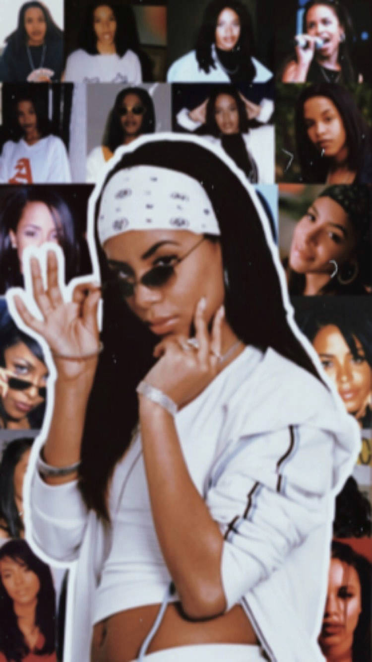 Aaliyah, white outfit, bandana, HD Phone Wallpaper