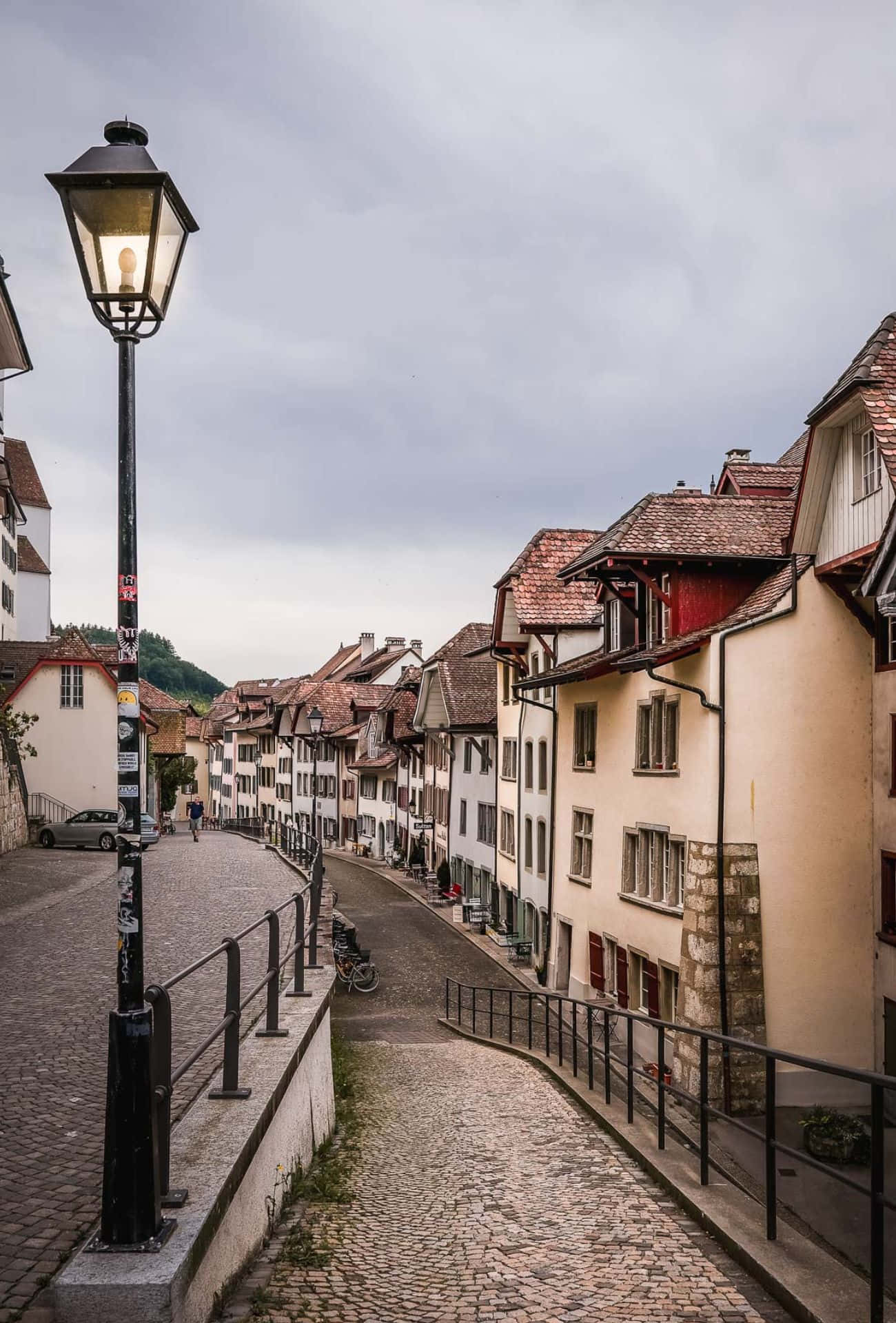 Aarau, cobblestone street, old town, Full HD Phone Wallpaper