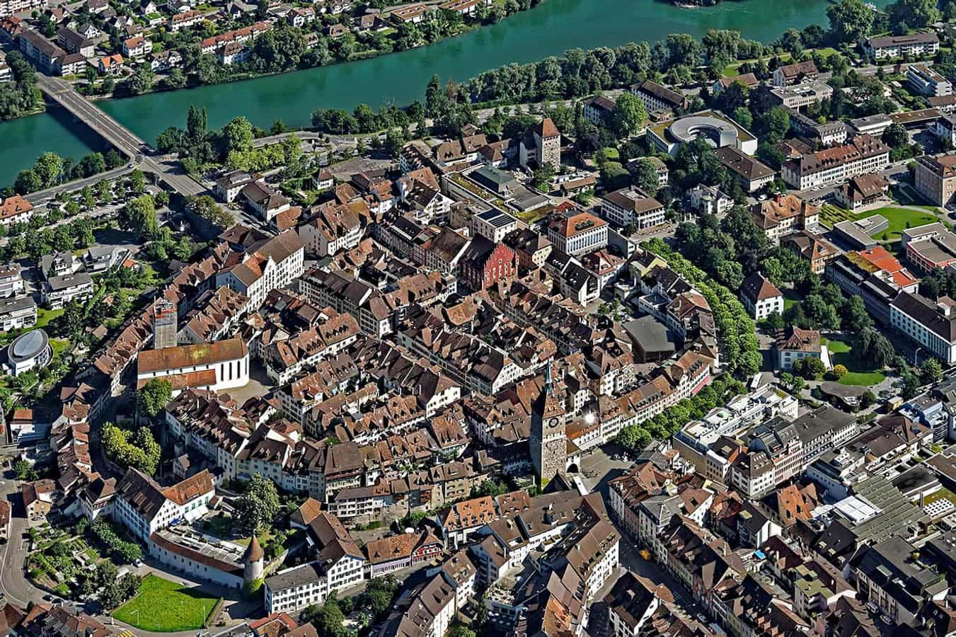 Aarau, evening, historic European town, HD Desktop Wallpaper